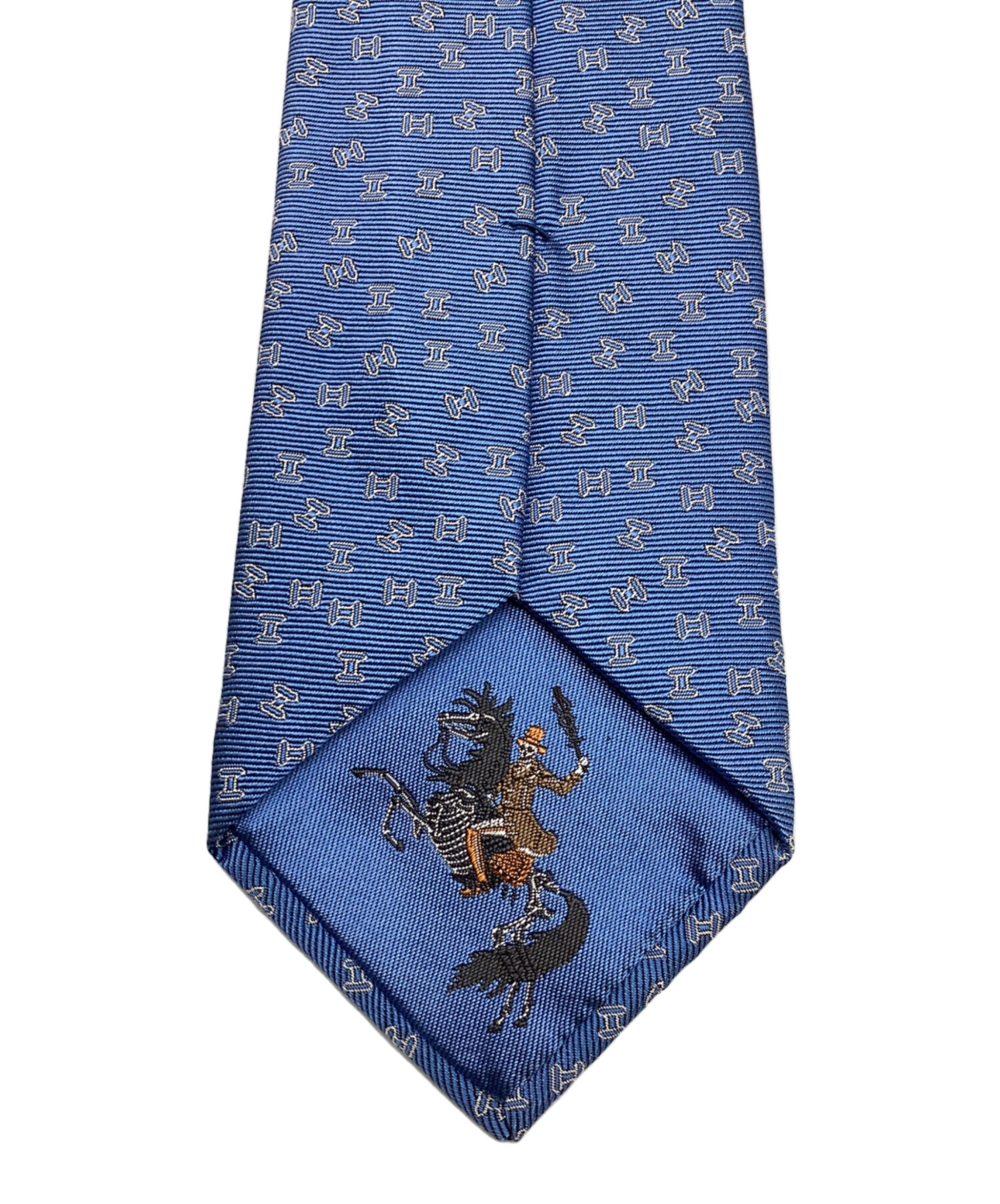 中古・古着通販】HERMES (エルメス) シルクネクタイ ブルー サイズ