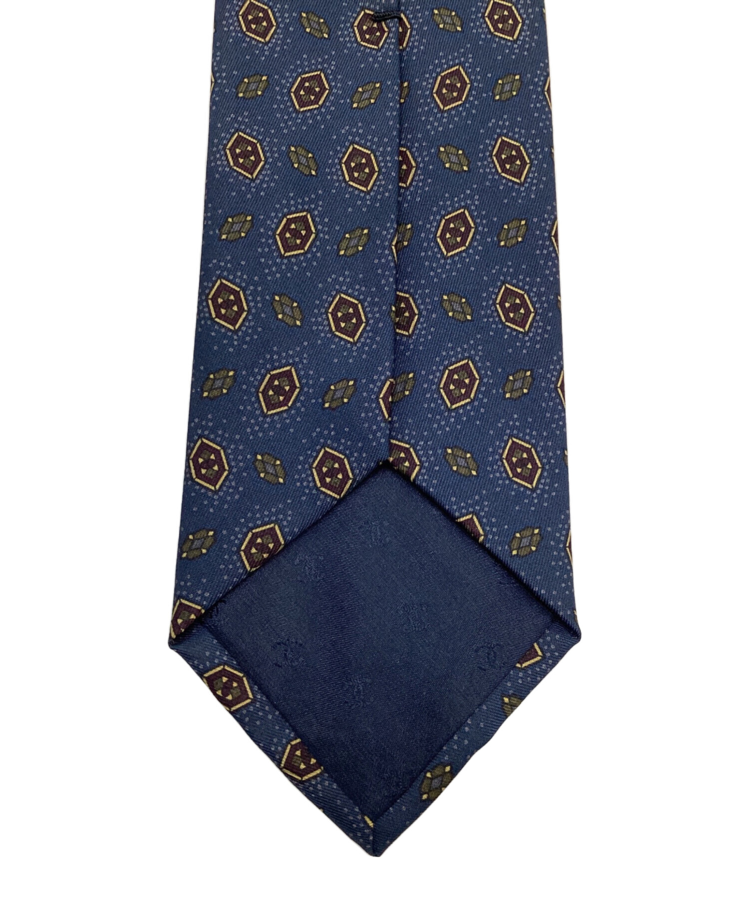 CHANEL ゴールドのココマーク ジャガード織 シルク ネクタイ ネイビー 中古・古着通販】CHANEL (シャネル) シルクネクタイ ネイビー サイズ