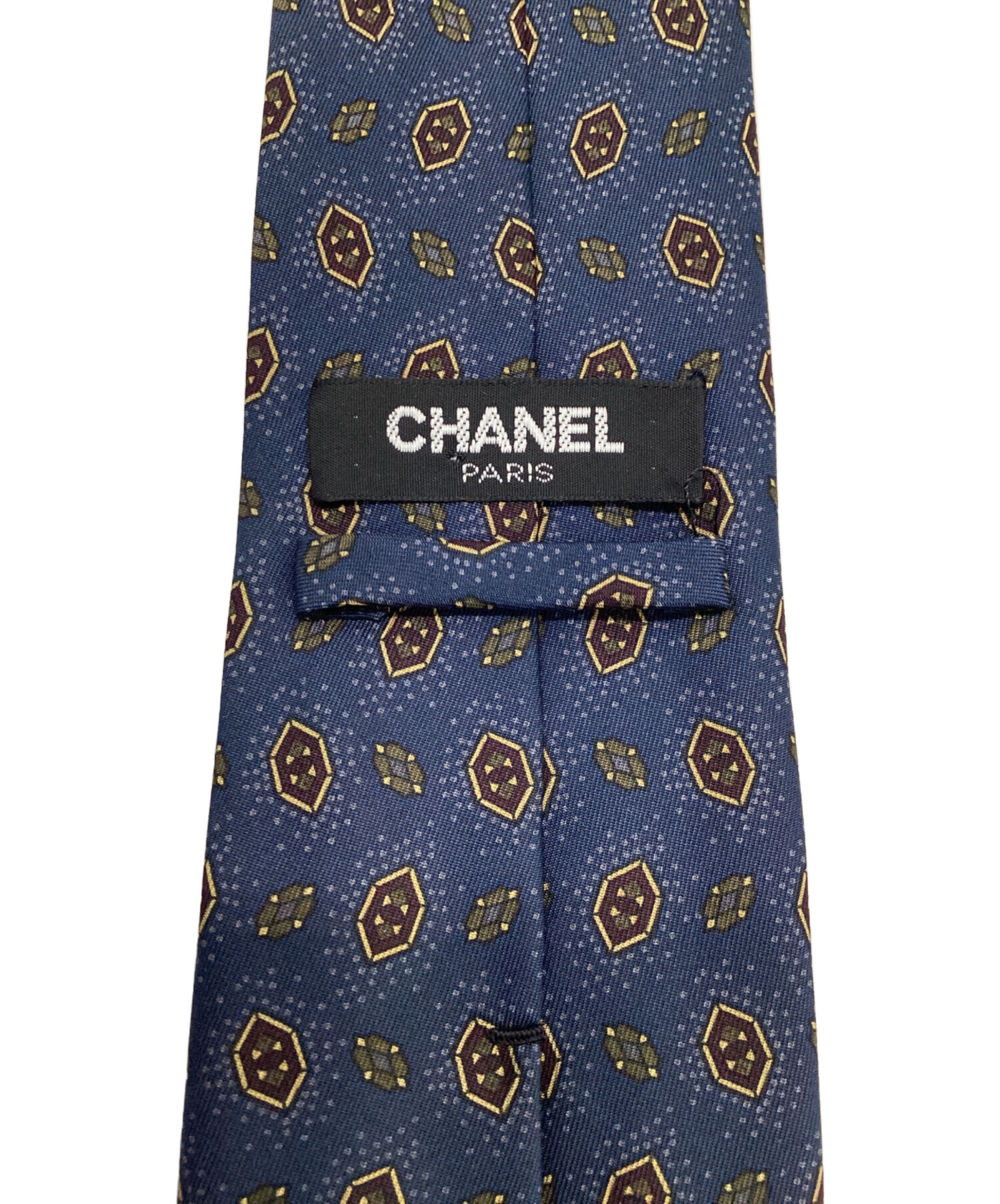 中古・古着通販】CHANEL (シャネル) シルクネクタイ ネイビー サイズ