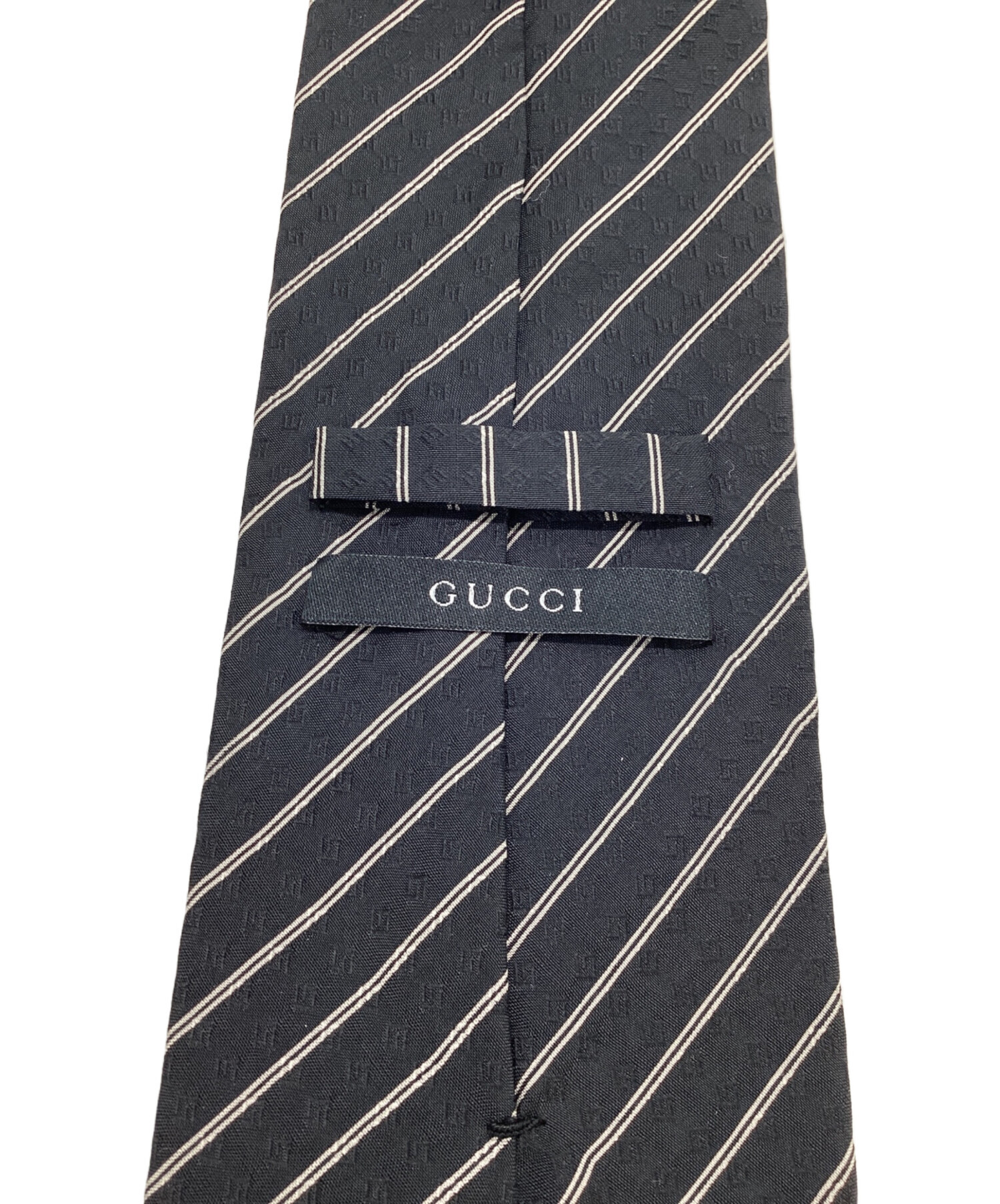中古・古着通販】GUCCI (グッチ) シルクネクタイ ブラック サイズ:記載