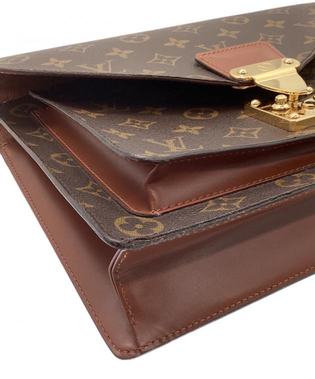 ⚫️ヴィンテージ⚫️ルイヴィトンモノグラム・モンソー　バック　訳ありジャンク 中古・古着通販】LOUIS VUITTON (ルイ ヴィトン) モンソー ブラウン