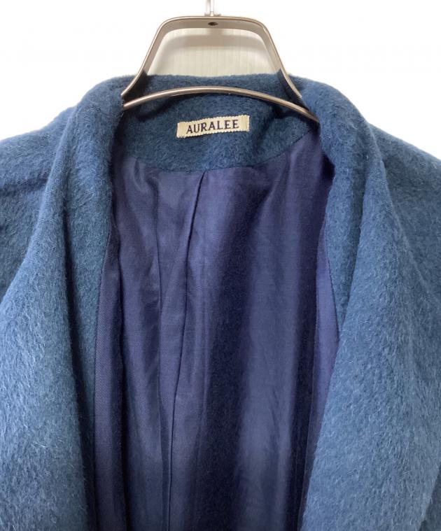 オーラリー　AURALEE ベビーアルパカ　ノーカラーコート　ネイビー　M 中古・古着通販】AURALEE (オーラリー) ベビーアルパカノーカラー