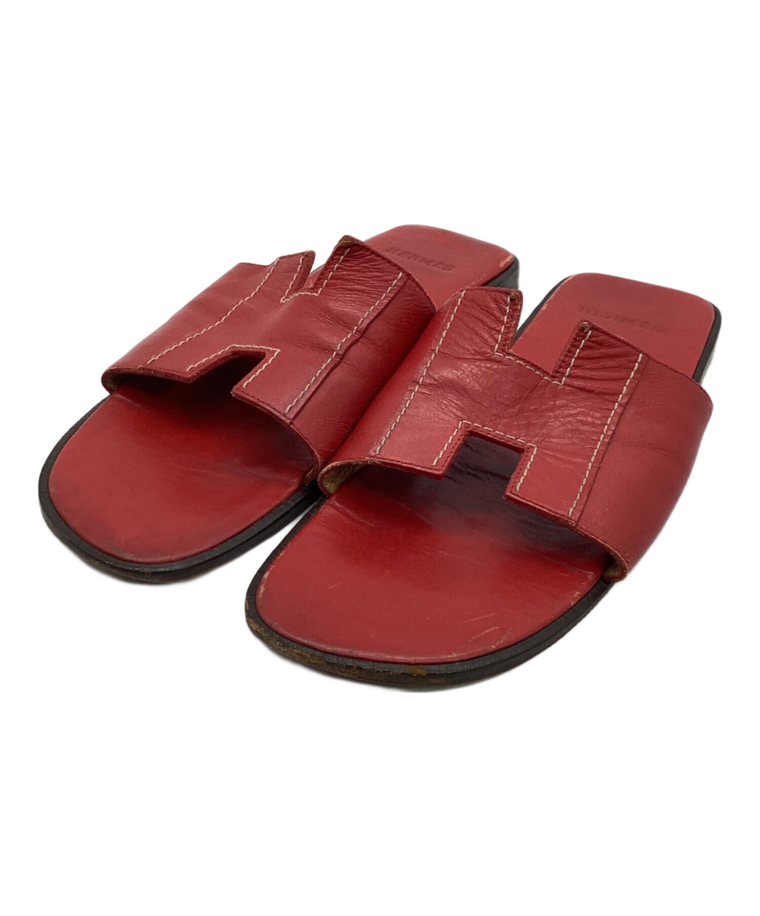 中古・古着通販】HERMES (エルメス) サンダル レッド サイズ:38