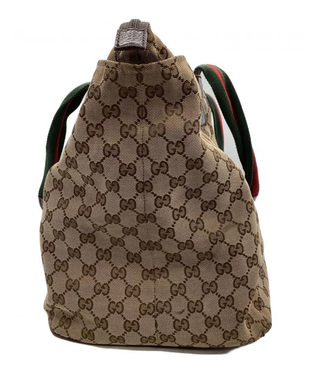 中古・古着通販】GUCCI (グッチ) GGキャンバストートバッグ ベージュ