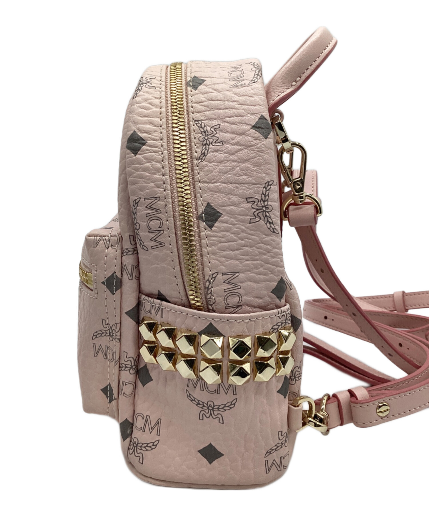 MCM リュック パウダーピンク ミニサイズ mini 中古・古着通販】MCM (エムシーエム) ミニリュック パウダーピンク