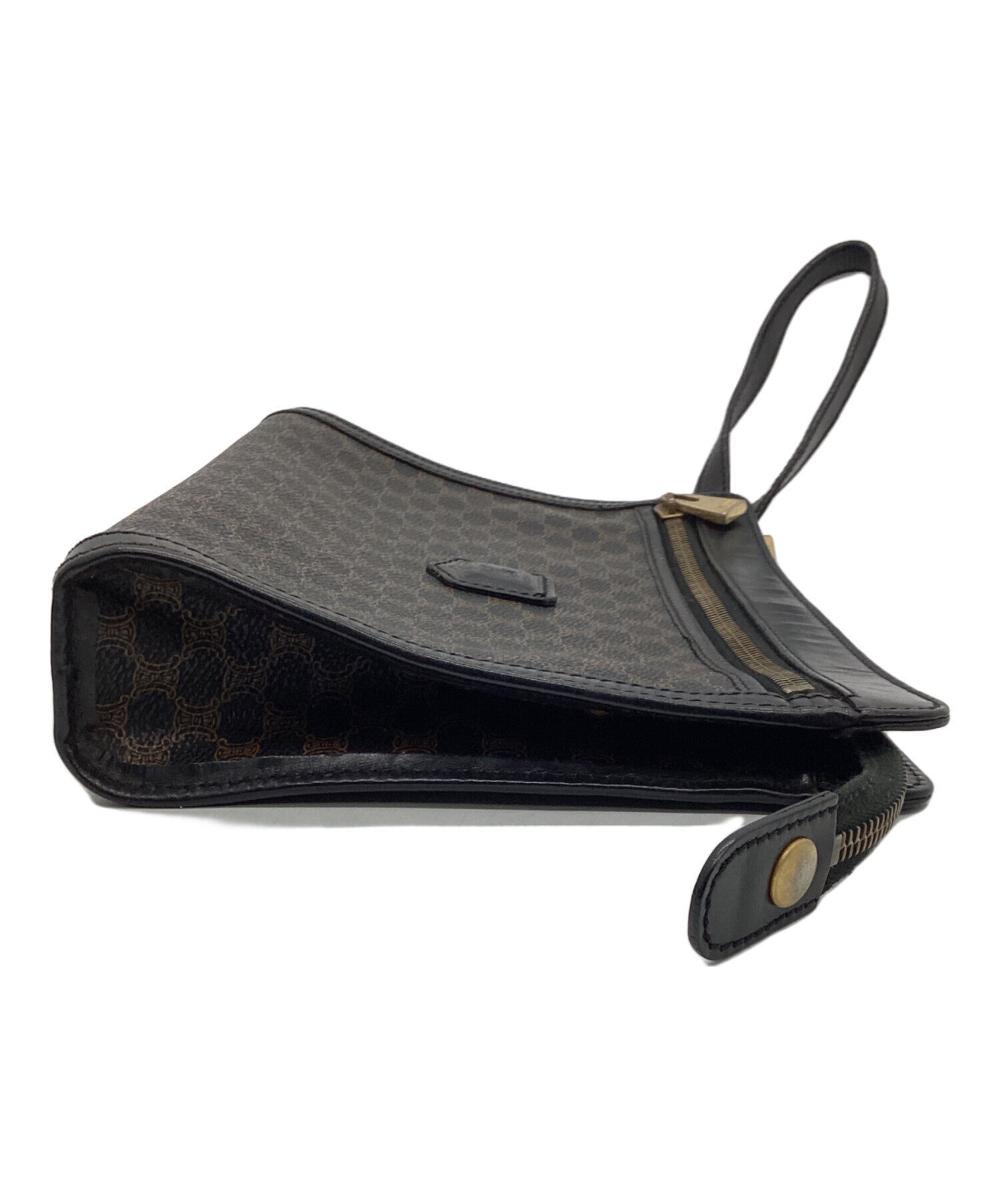 中古・古着通販】CELINE (セリーヌ) クラッチバッグ ブラック×ブラウン