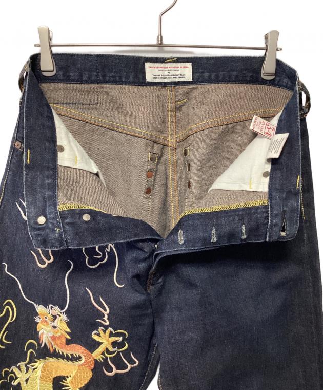 【最終価格】Evisu HERITAGE 鯉刺繍 ダークデニムパンツ タトゥー鯉 大黒刺繍 スリムフィット ジーンズ #2010 – EVISU