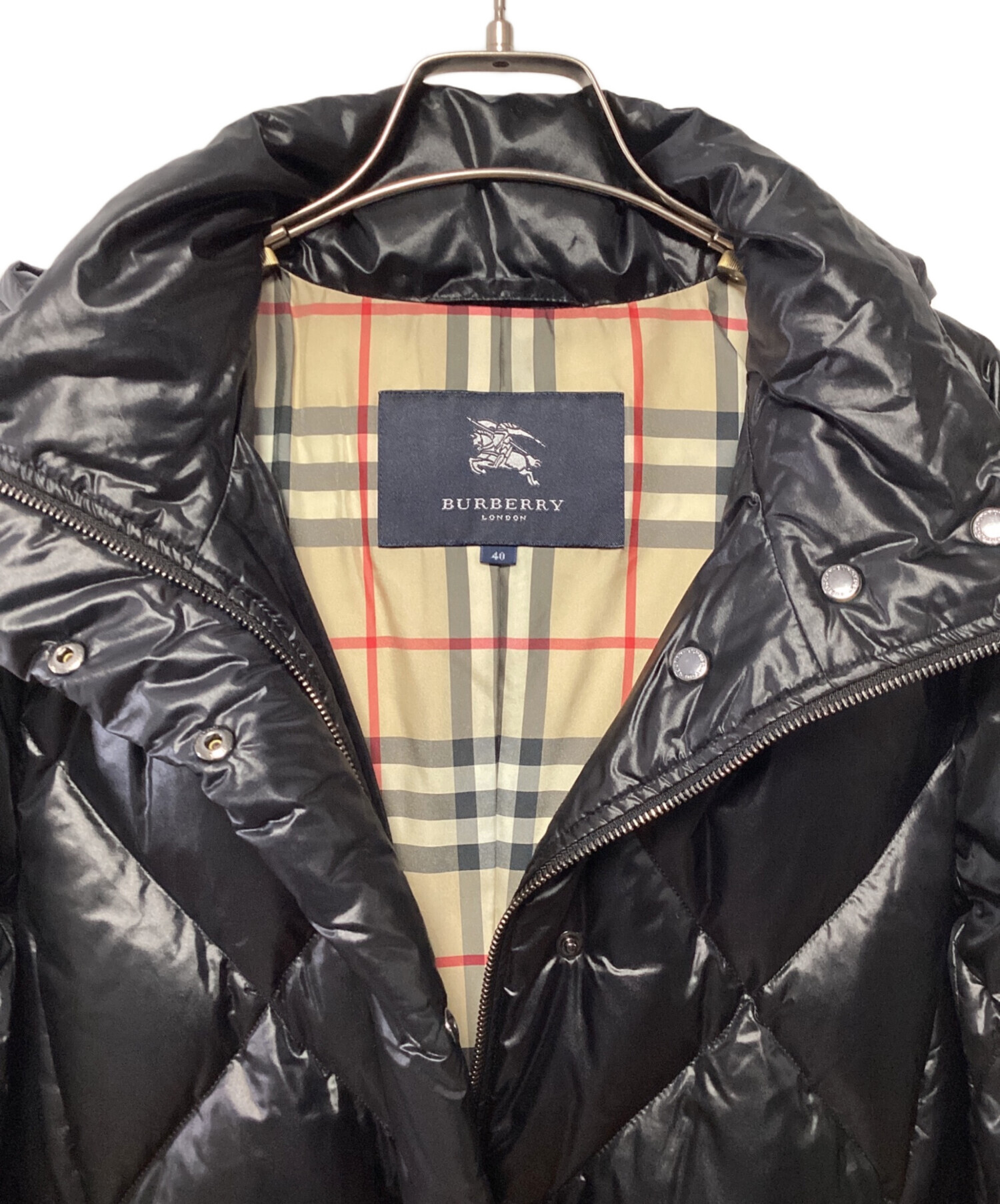 【中古王様ありがとうございます】BURBERRY インナーダウン コート 黒 中古・古着通販】BURBERRY LONDON (バーバリーロンドン) ダウンコート