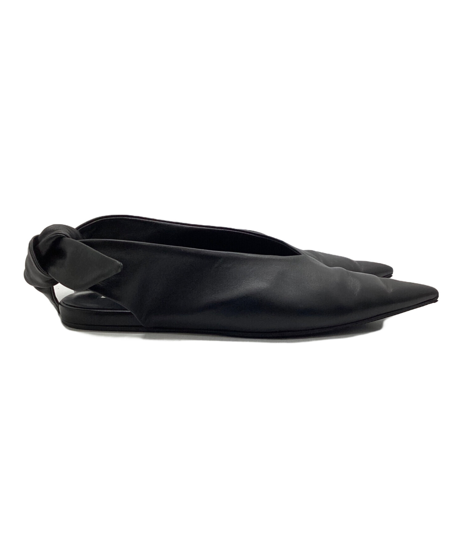 JIL SANDER バレエシューズ  ポインテッドトゥ ノットレザー ジルサンダー バレエシューズ コピー JIL SANDER ノットディテール