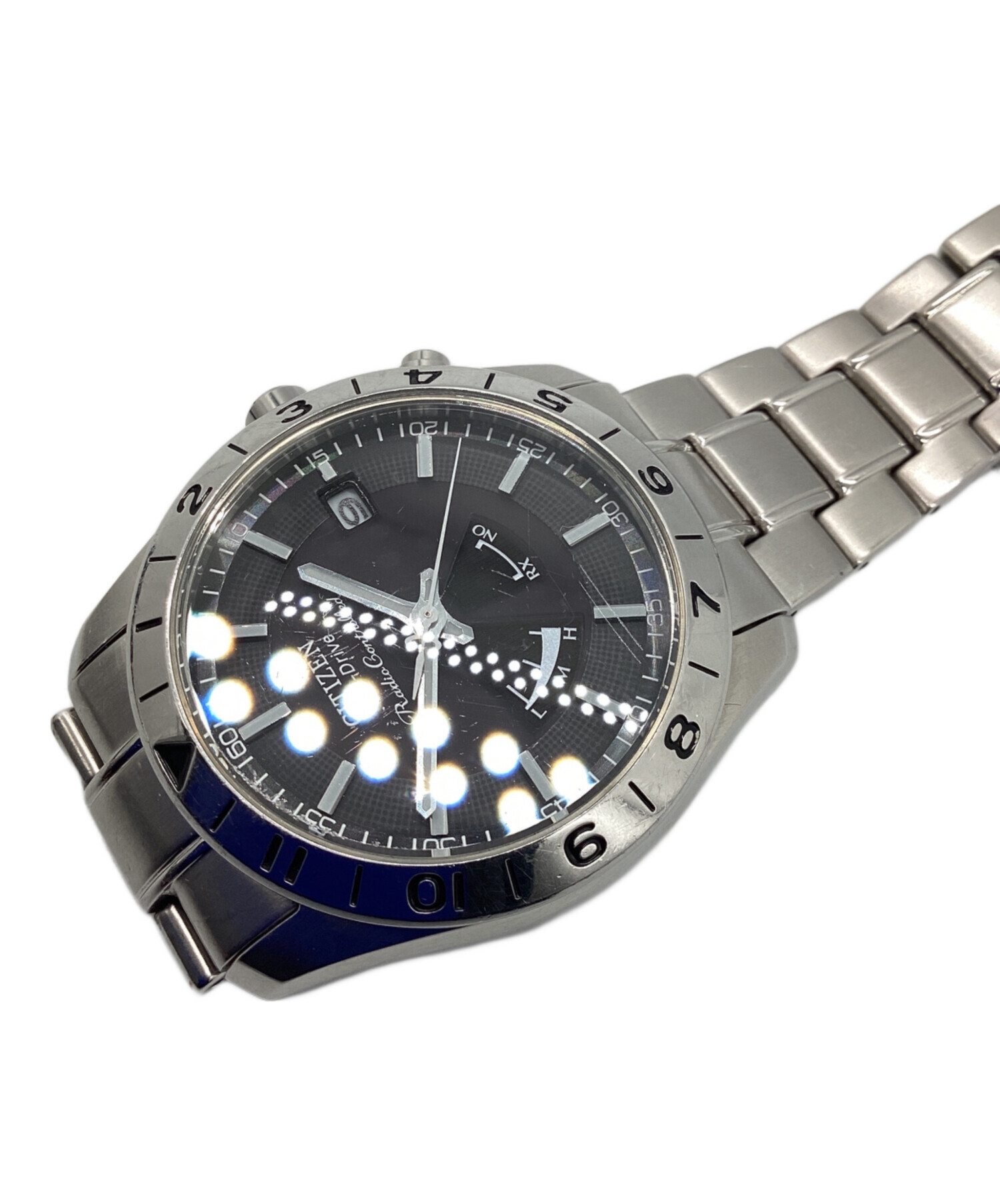 中古・古着通販】CITIZEN (シチズン) ｿｰﾗｰ電波腕時計 ブラック
