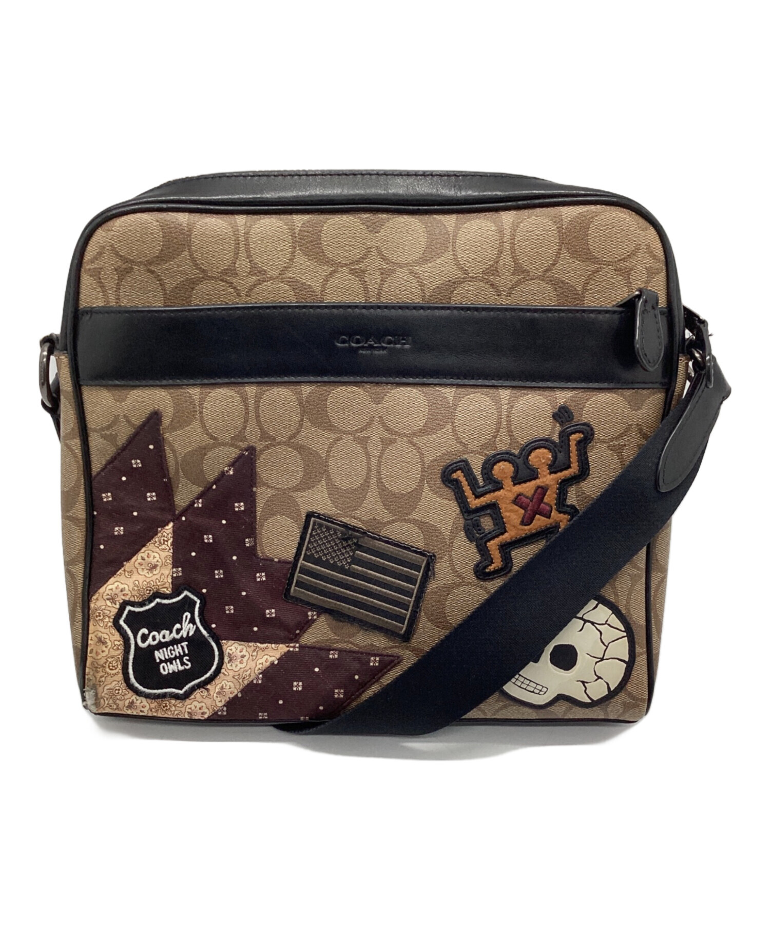 中古・古着通販】COACH (コーチ) ショルダーバッグ ベージュ×ブラック 