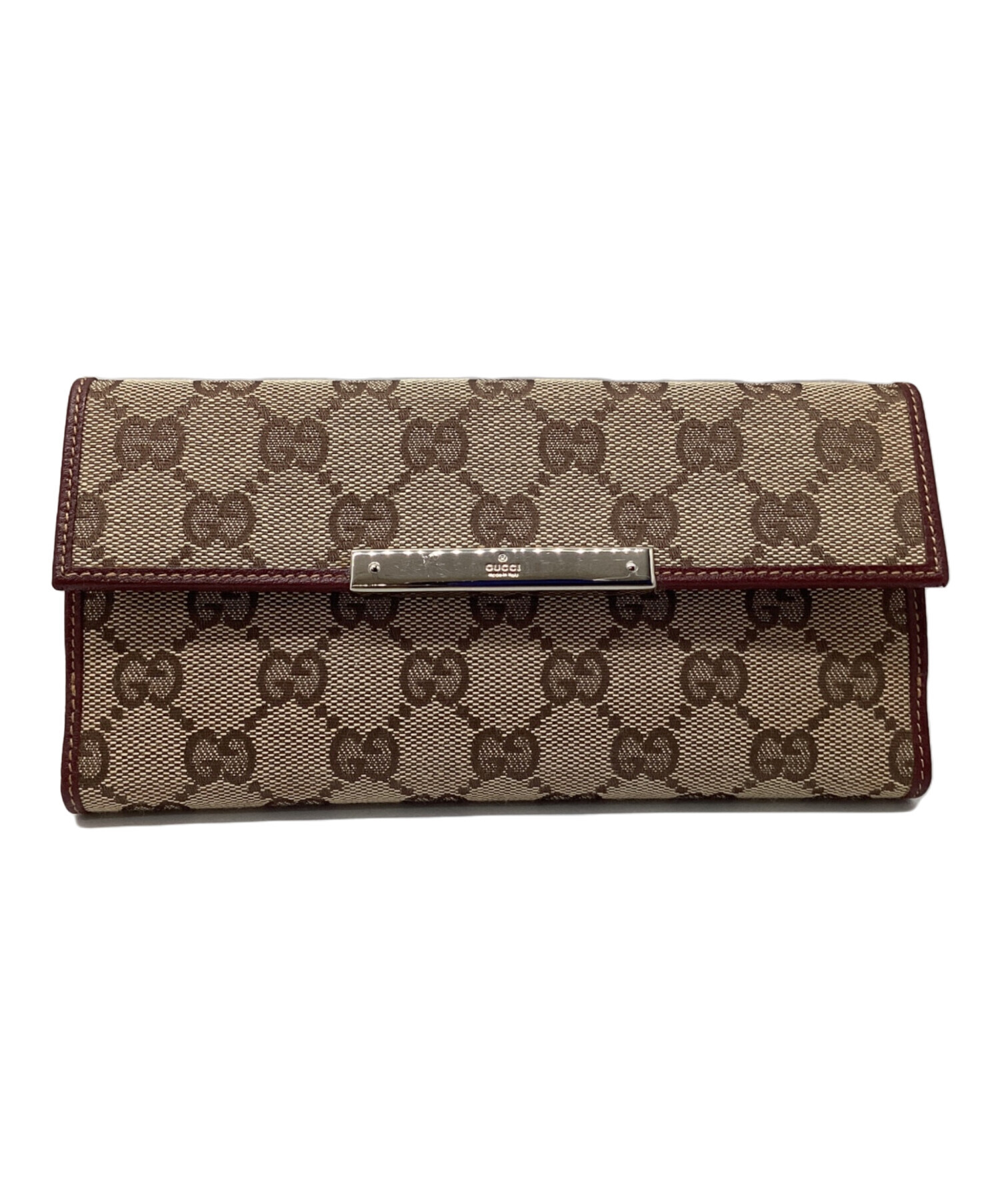 中古・古着通販】GUCCI (グッチ) ロングウォレット ベージュ×レッド 