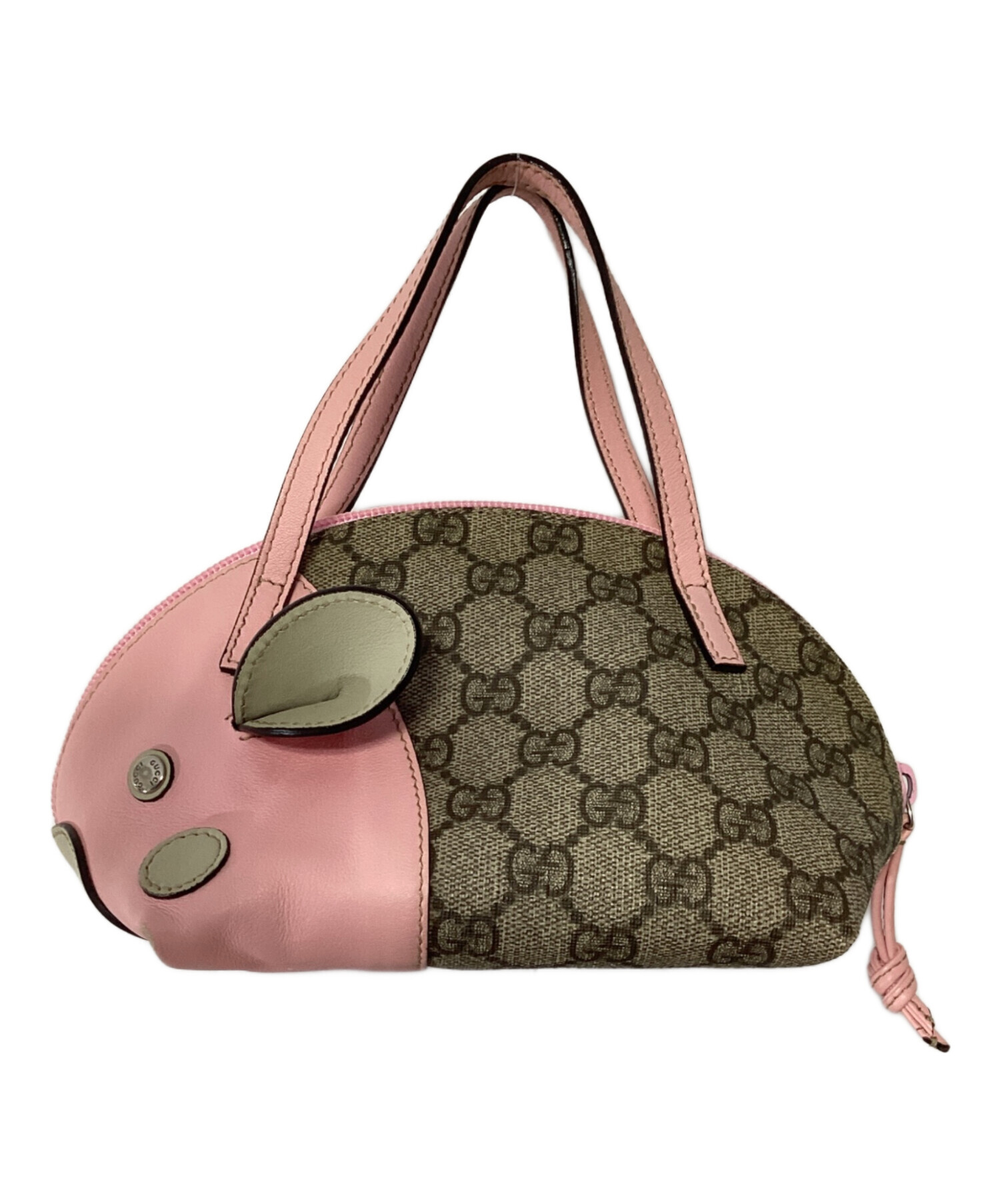 ※美品、未使用に近い※【GUCCI 】ピンクベージュ ハンドバッグ GGロゴ 中古・古着通販】GUCCI (グッチ) ミニハンドバッグ ベージュ×ピンク