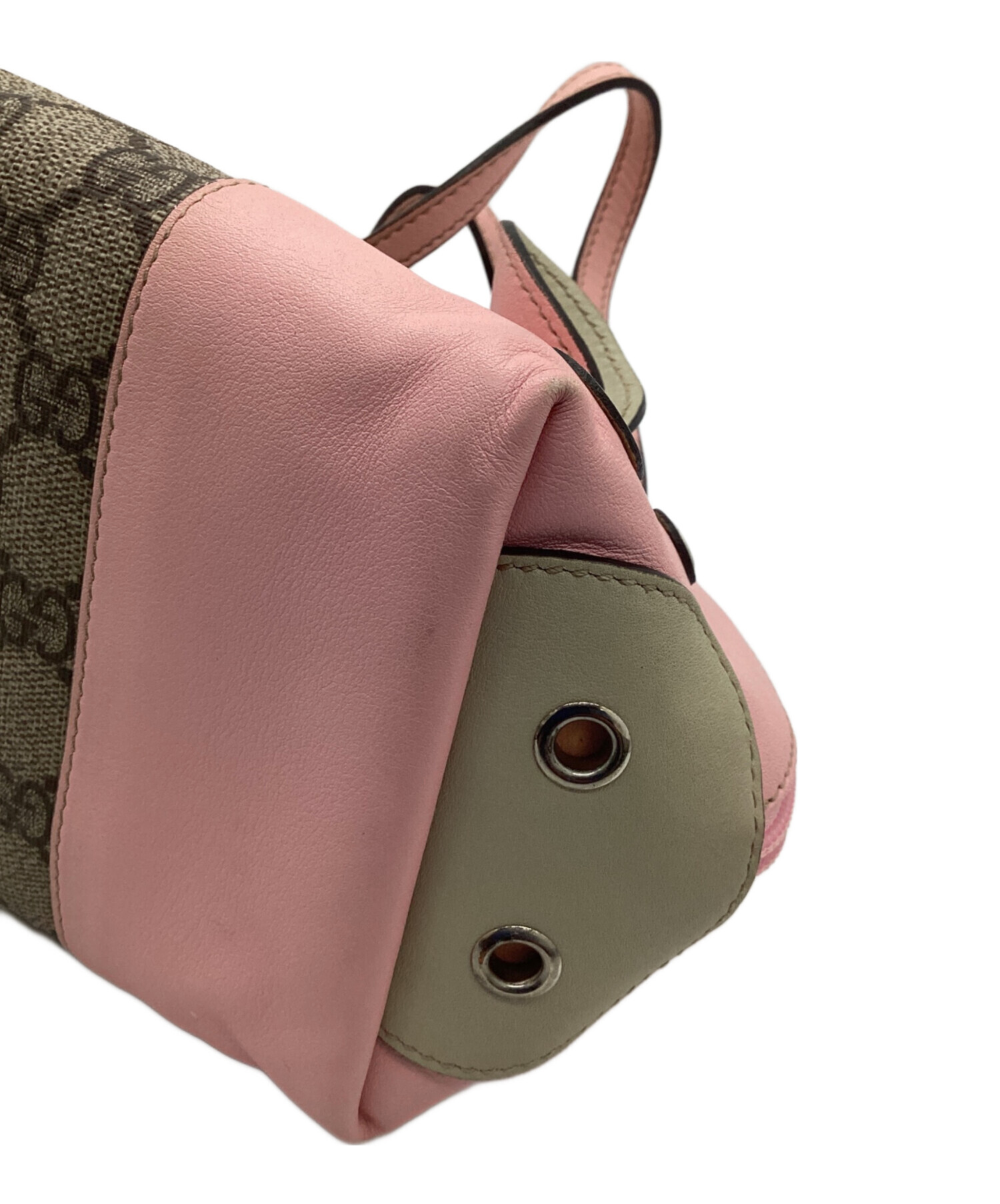 中古・古着通販】GUCCI (グッチ) ミニハンドバッグ ベージュ×ピンク
