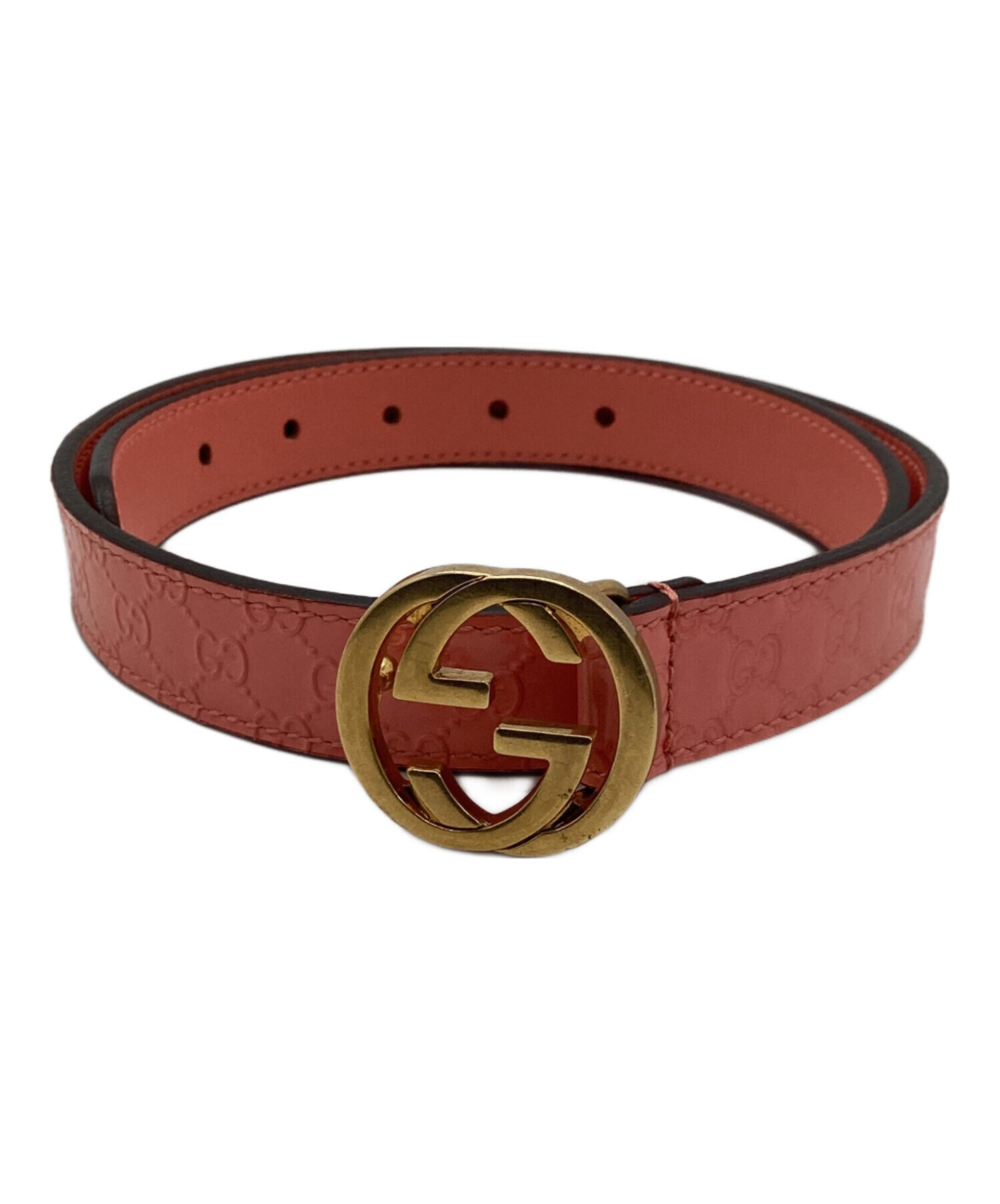 G.U.C.C.I. 真紅のドレス & G.U.C.C.Iベルト付き 中古・古着通販】GUCCI (グッチ) ベルト ピンク×ゴールド｜ブランド