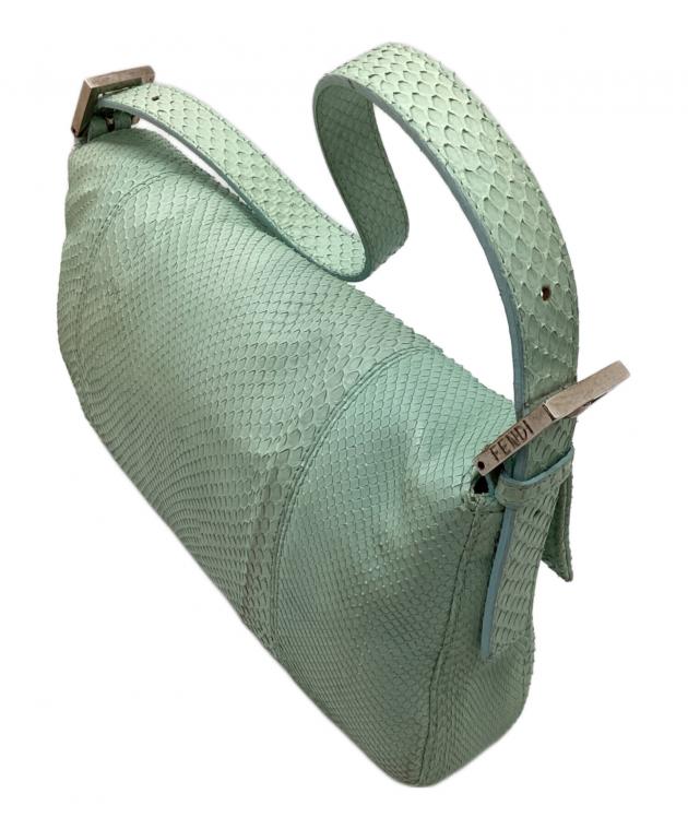 FENDI フェンディ ショルダーバッグ L ライトグレーx青緑x黄 【古着】【中古】 中古・古着通販】FENDI (フェンディ) ショルダーバッグ スカイブルー