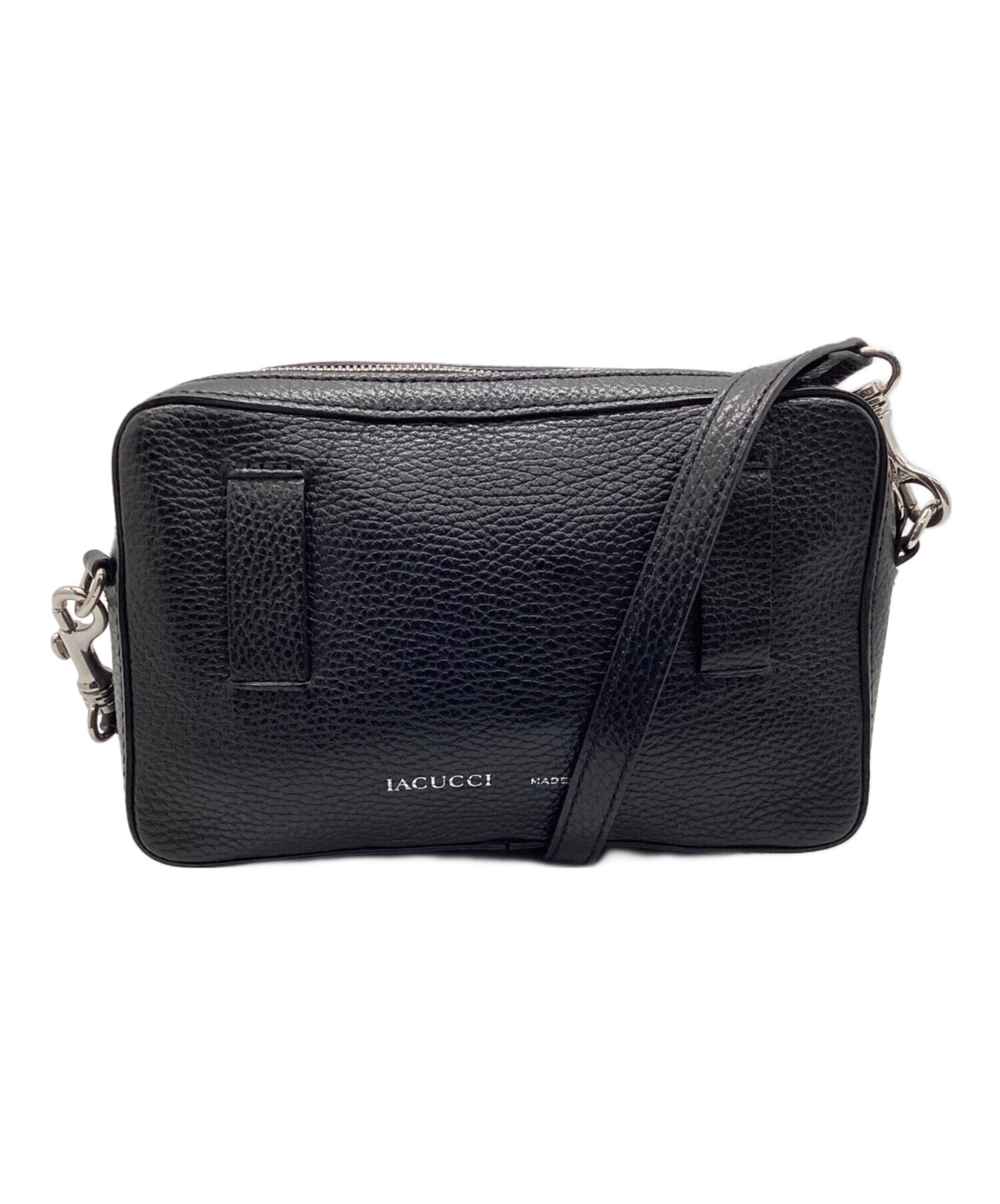 本物 イアクッチ IACUCCI レザー ショルダーバッグ ブラック バッグ 中古・ 中古・古着通販】IACUCCI (イアクッチ) ショルダーバッグ ブラック