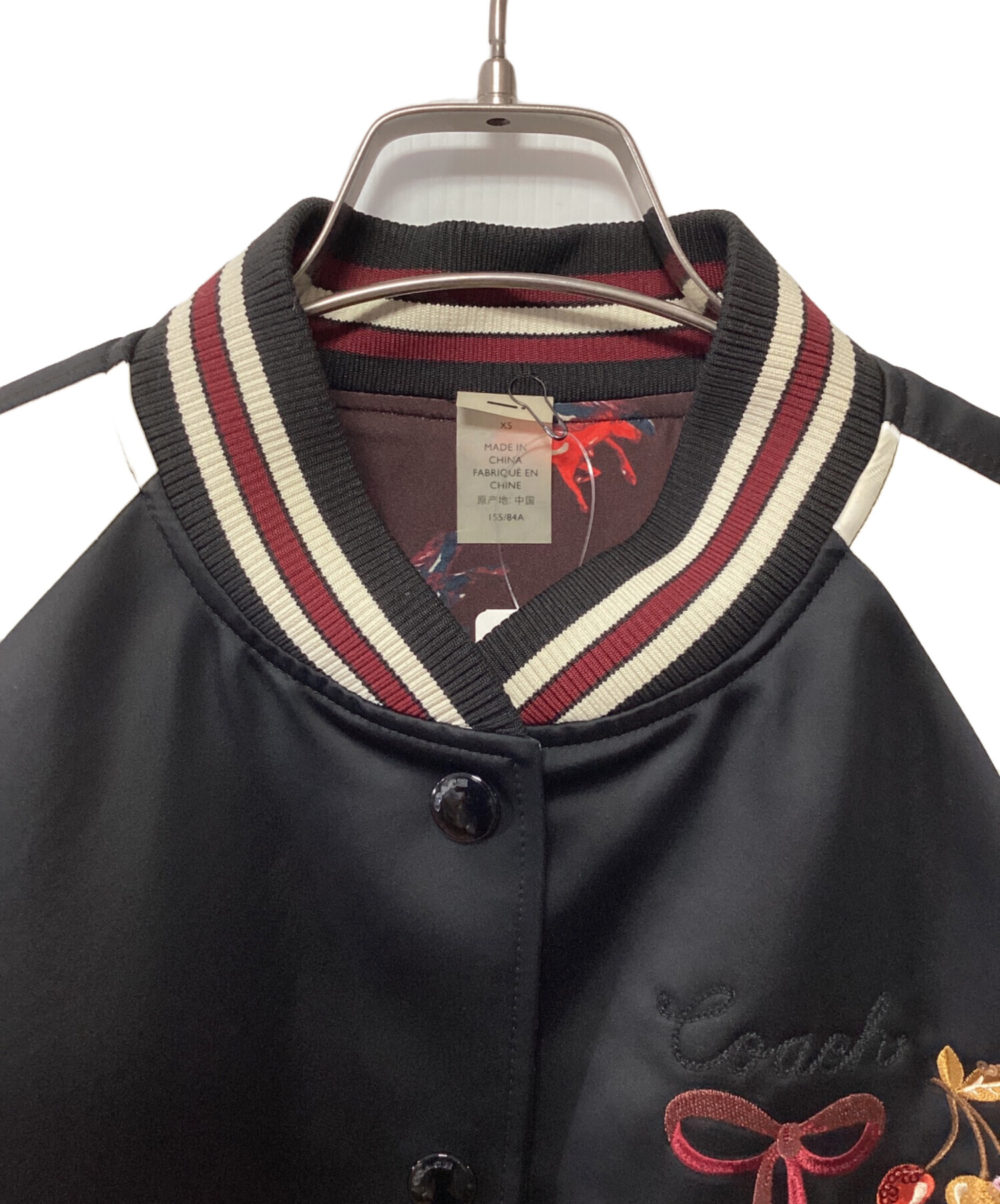 中古・古着通販】COACH (コーチ) スタジャン ブラック×ホワイト サイズ