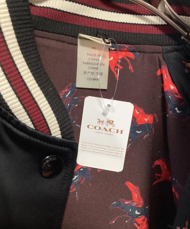 中古・古着通販】COACH (コーチ) スタジャン ブラック×ホワイト サイズ