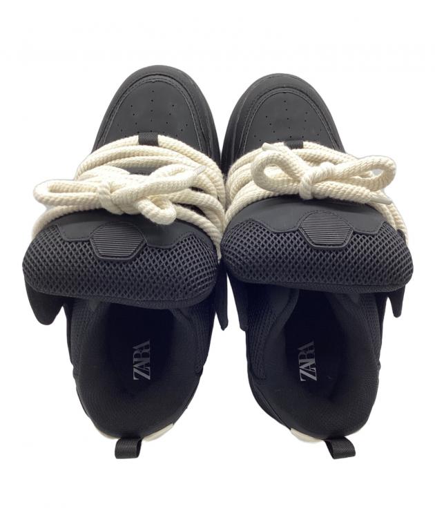 中古・古着通販】ZARA (ザラ) スケートロープスニーカー ブラック 中古・古着通販】ZARA (ザラ) スケートロープスニーカー ブラック