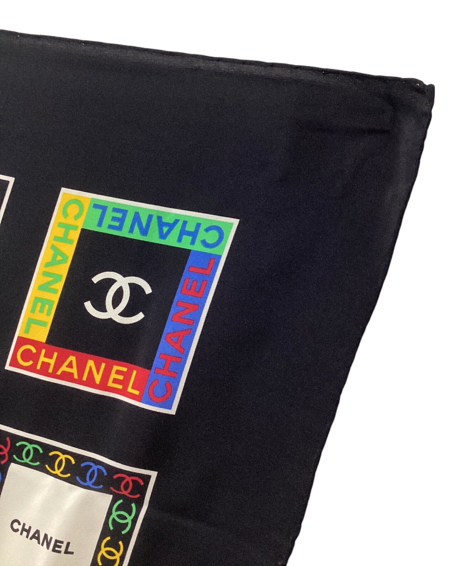 中古・古着通販】CHANEL (シャネル) 大判シルクスカーフ ブラック