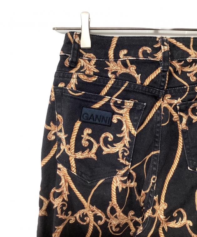 中古・古着通販】GANNI (ガニー) デニムパンツ ブラック×ブラウン