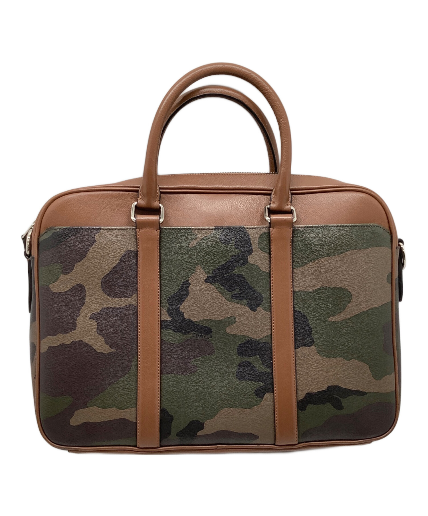 COACH モスグリーン　ビジネスバッグ 中古・古着通販】COACH (コーチ) ビジネスバッグ グリーン×ブラウン