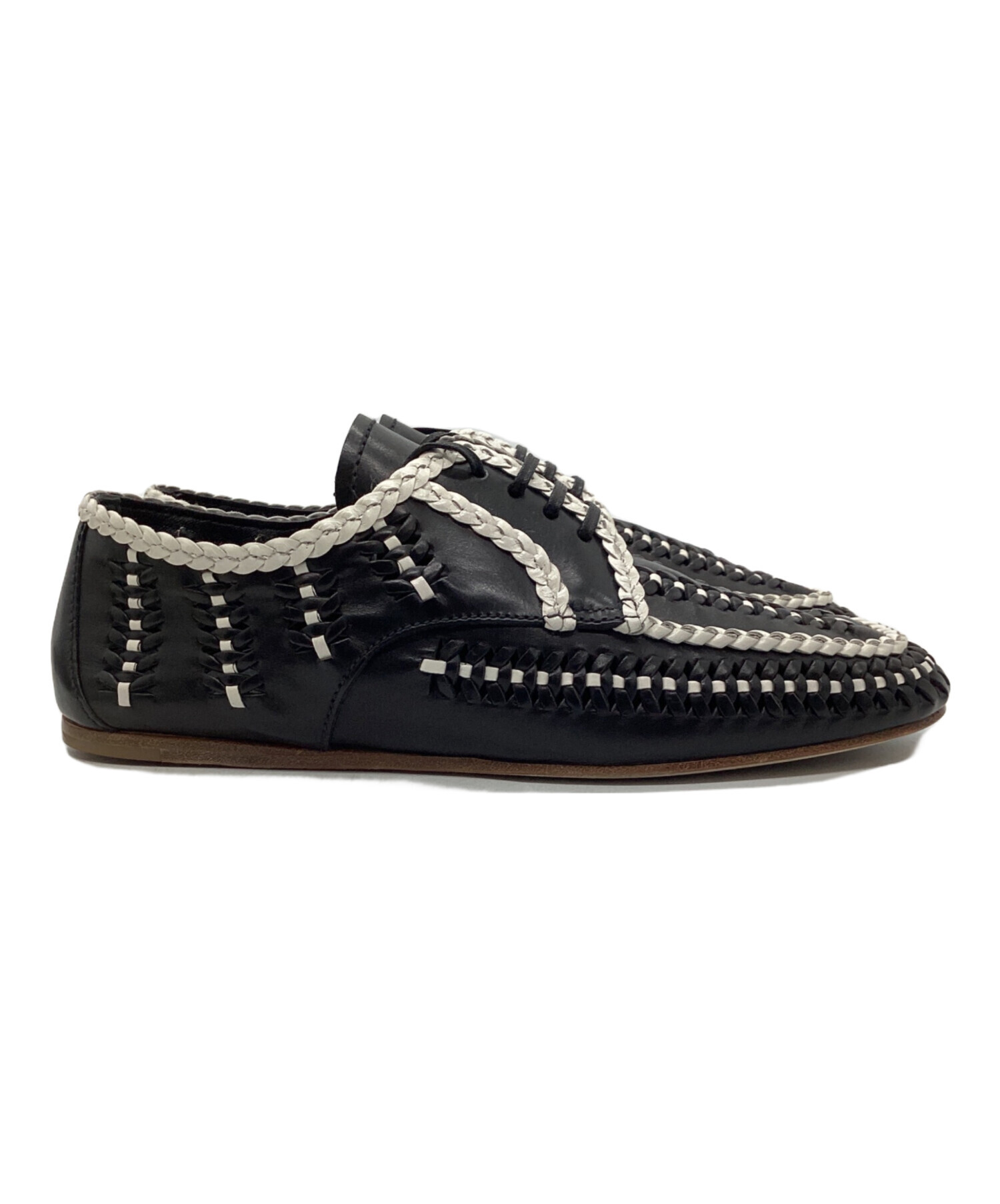 中古・古着通販】PRADA (プラダ) 編み込みシューズ ブラック サイズ:35