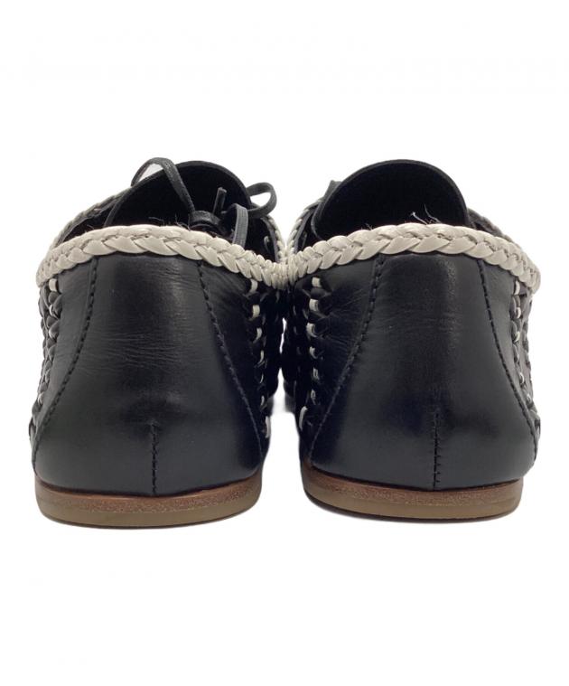 中古・古着通販】PRADA (プラダ) 編み込みシューズ ブラック サイズ:35