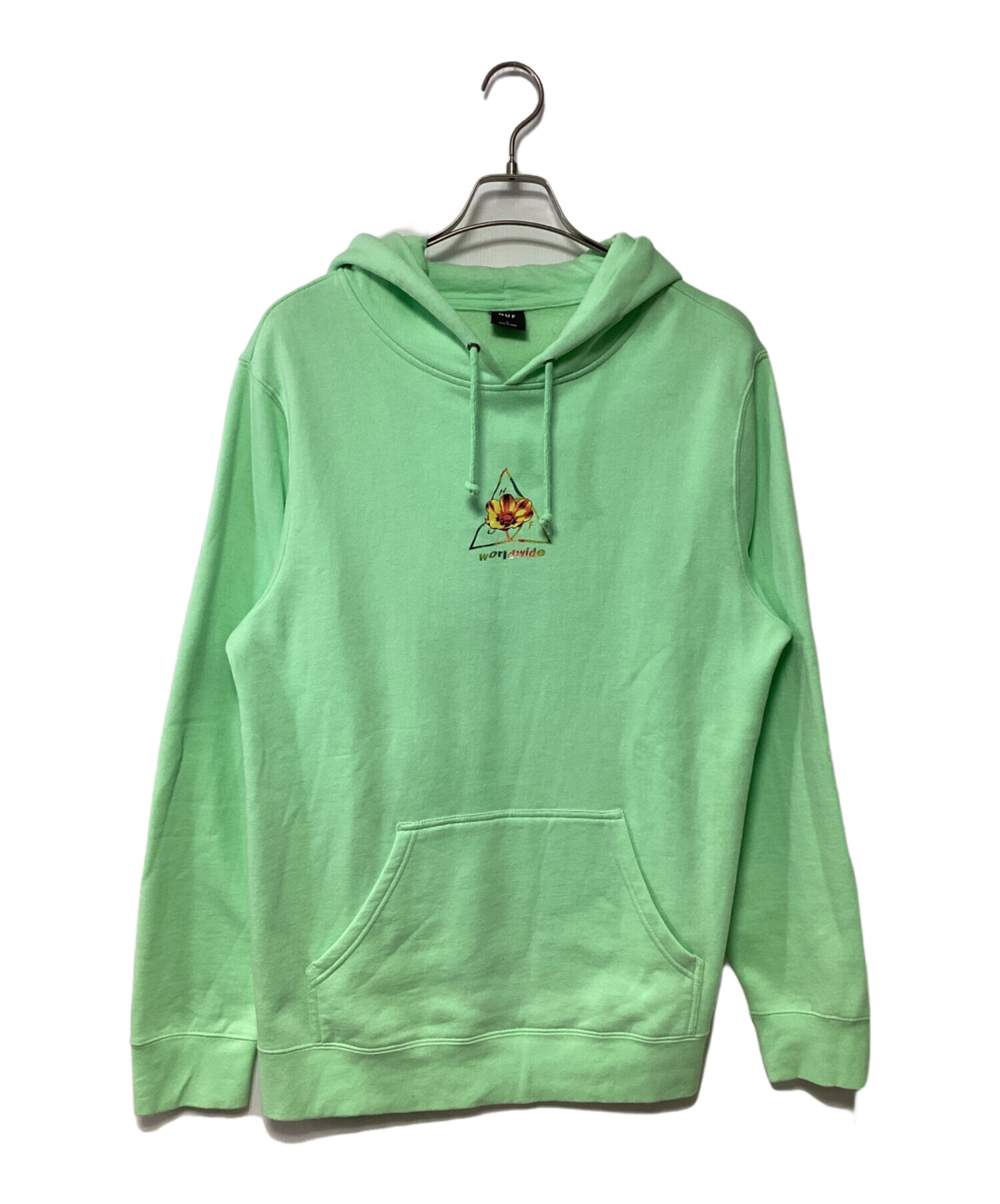 【未使用品】HUF ハフ フェイクレザー プラントリーフ パーカー ブルゾン Ｌ 中古・古着通販】HUF (ハフ) パーカー 黄緑 サイズ:L｜ブランド・古着