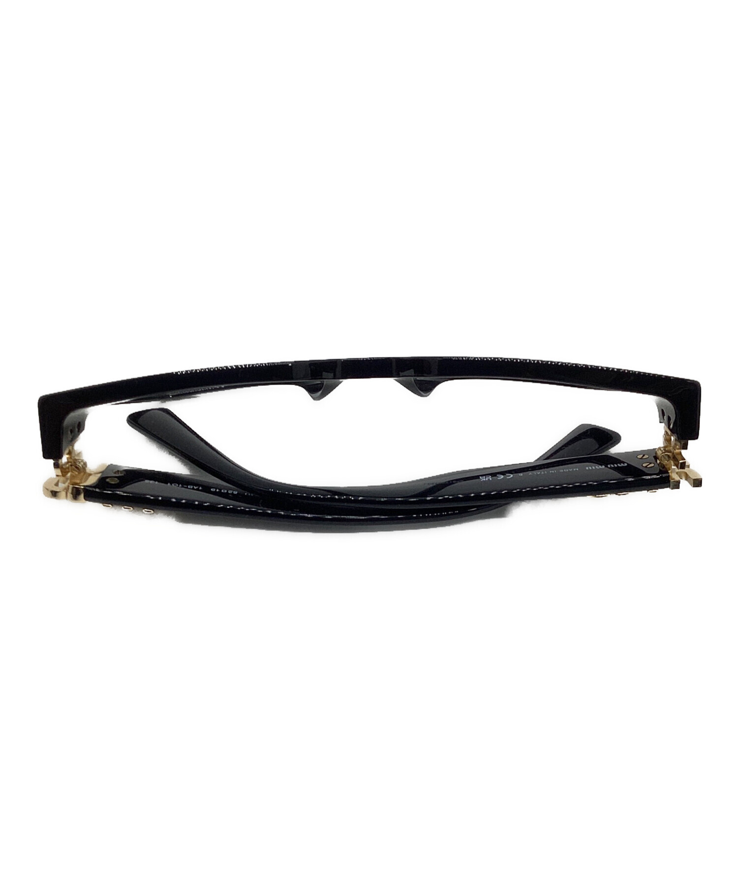 中古・古着通販】MIU MIU (ミュウミュウ) 眼鏡 ブラック サイズ:52
