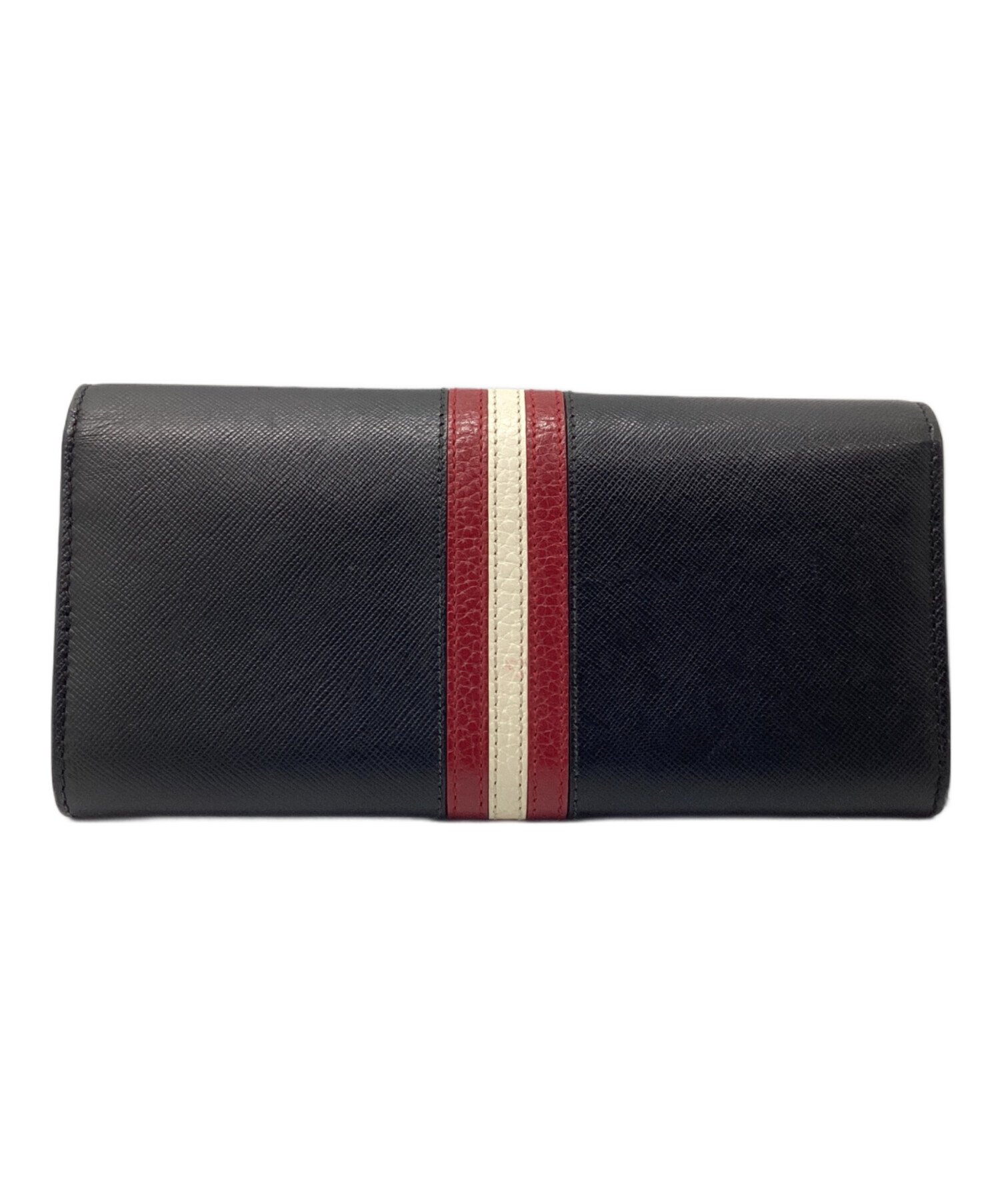 BALLY バリー/フォック折財布/黒/Aランク/82【中古】 中古・古着通販】BALLY (バリー) 長財布 ブラック×レッド｜ブランド