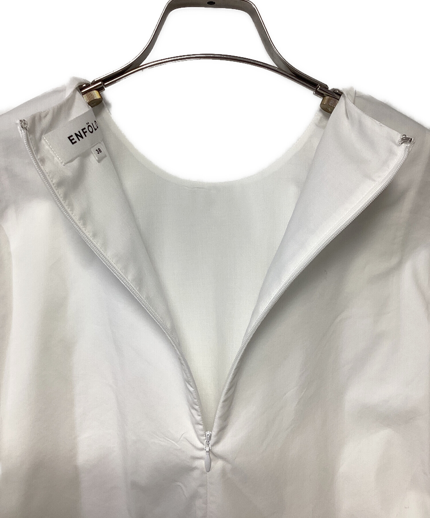 中古・古着通販】ENFOLD (エンフォルド) 半袖ブラウス ホワイト サイズ