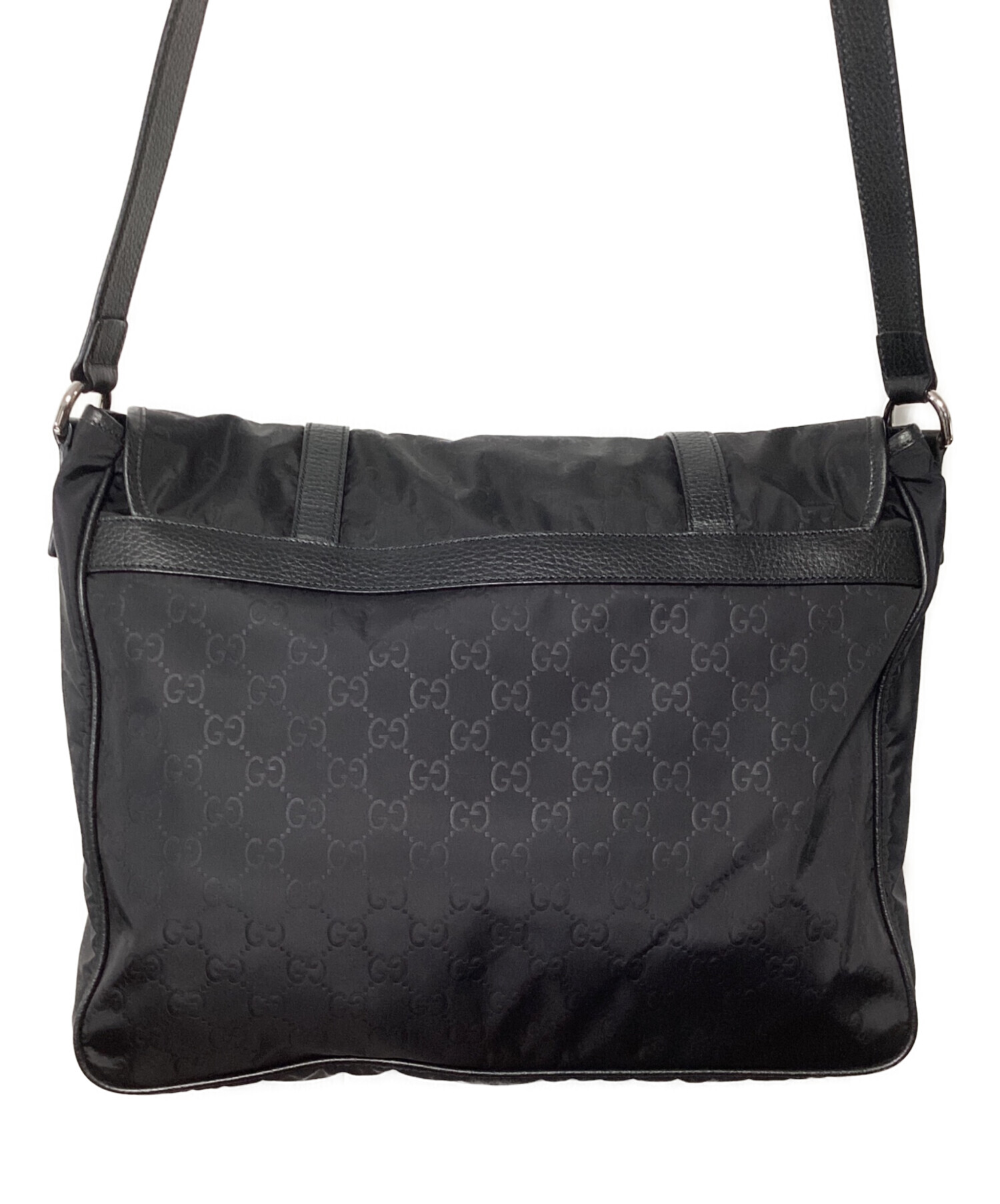 中古・古着通販】GUCCI (グッチ) ナイロンショルダーバッグ ブラック 