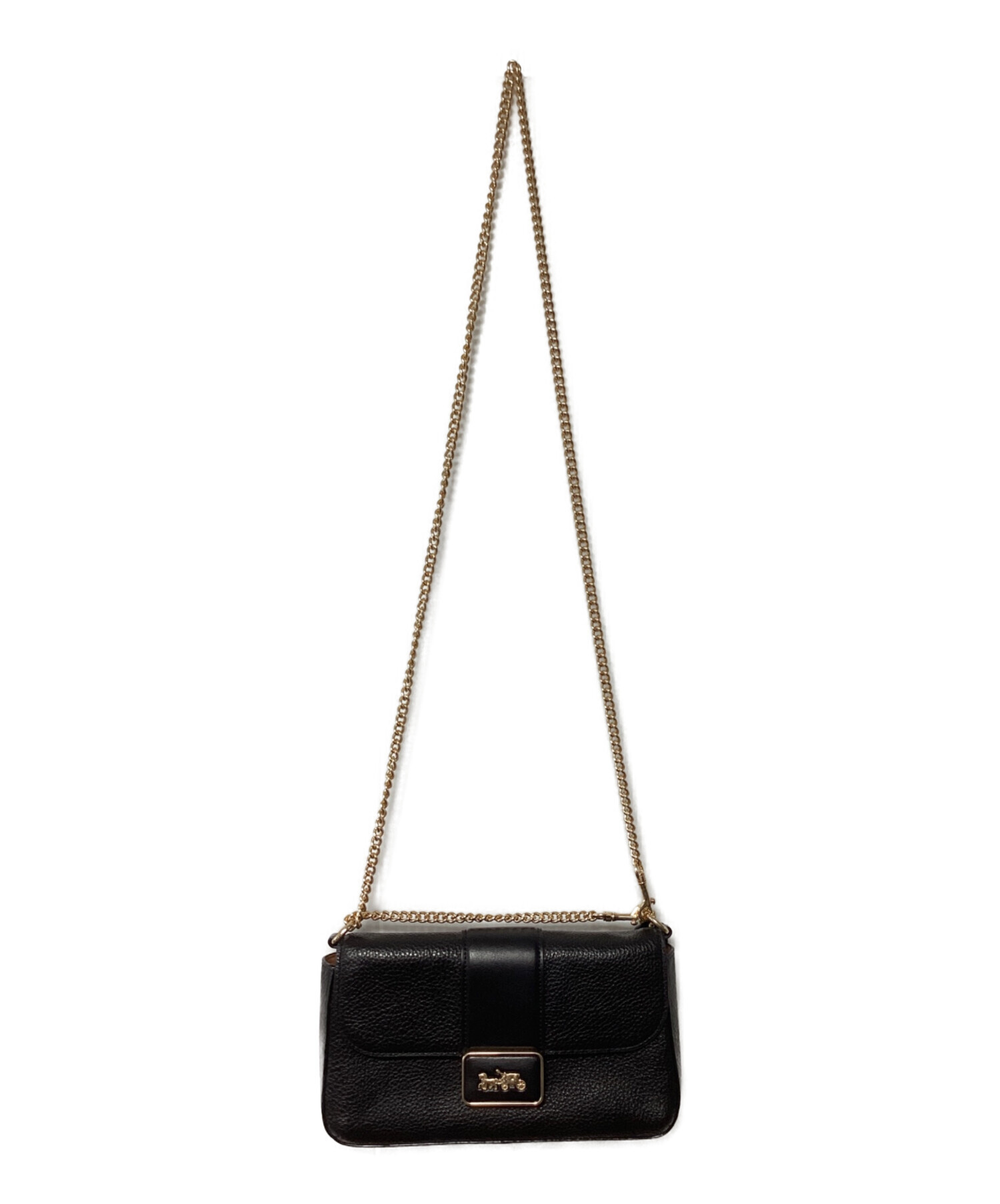 未使用 COACH コーチ シグネチャー ターンロック チェーンバッグ 中古・古着通販】COACH (コーチ) チェーンショルダーバッグ ブラック