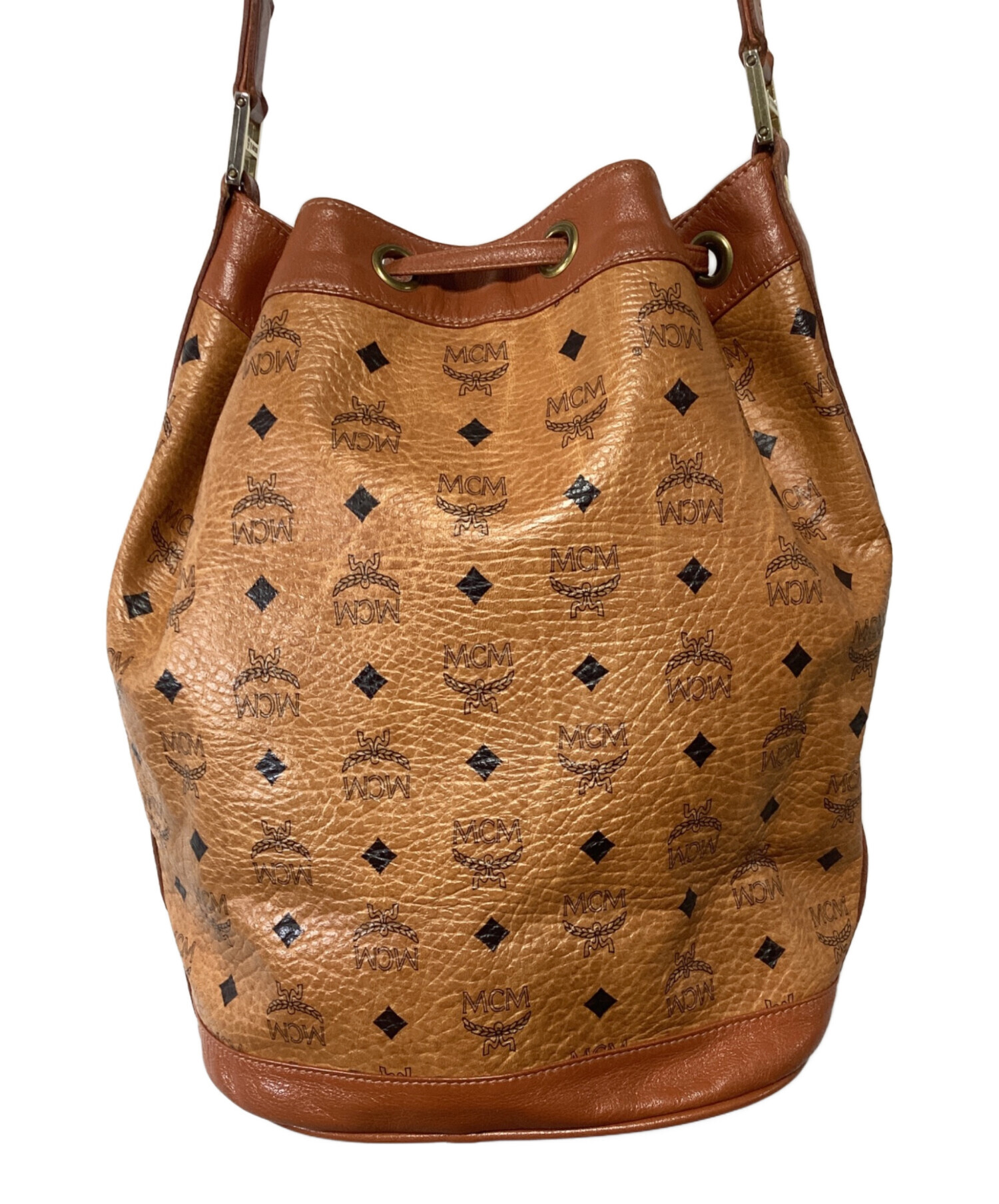 MCM ブラウンレザーハンドバッグ L6057 中古・古着通販】MCM (エムシーエム) ショルダーバッグ ブラウン