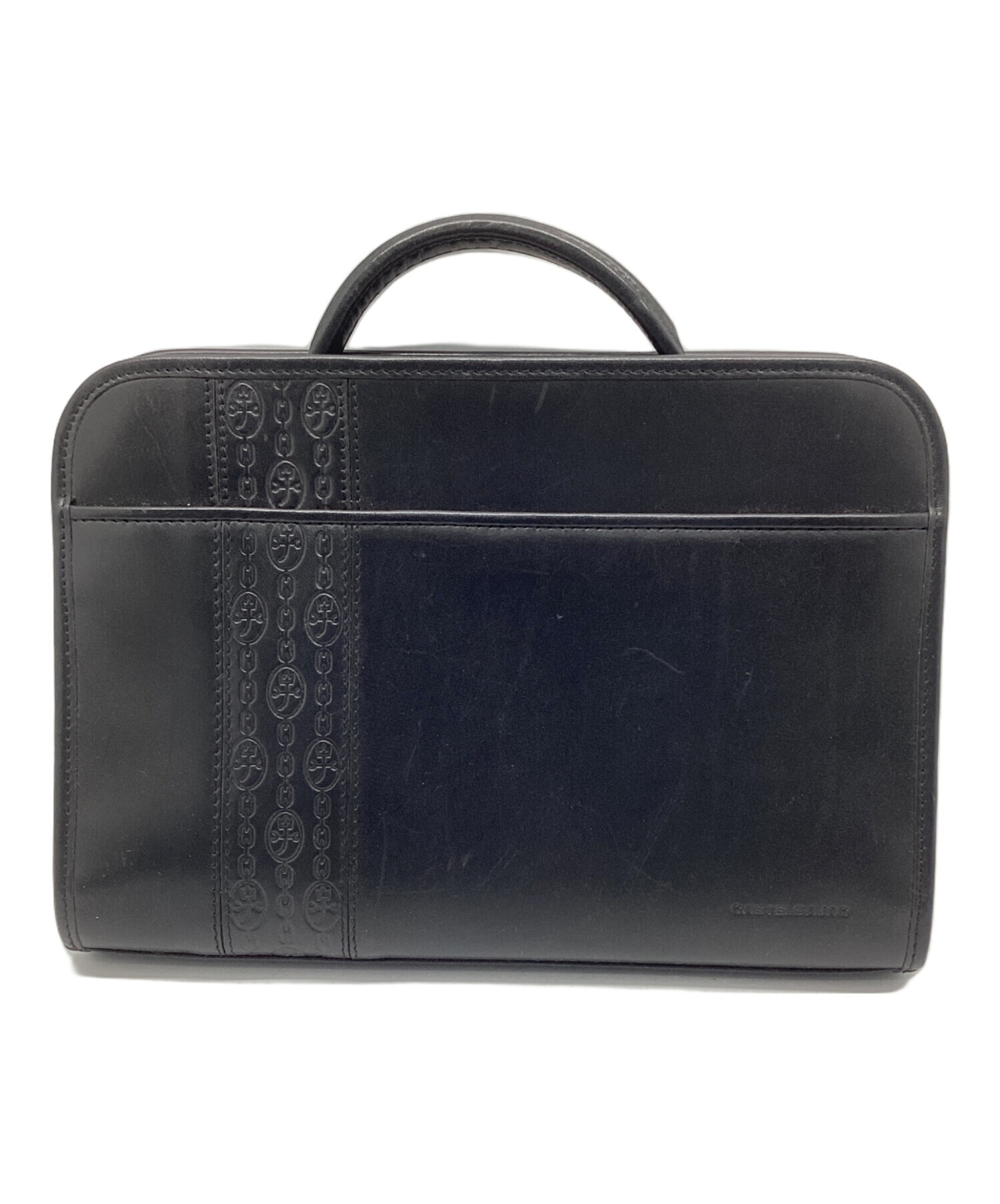 CASTELBAJAC ブラックレザーバッグ 中古・古着通販】CASTELBAJAC (カステルバジャック) レザーバッグ