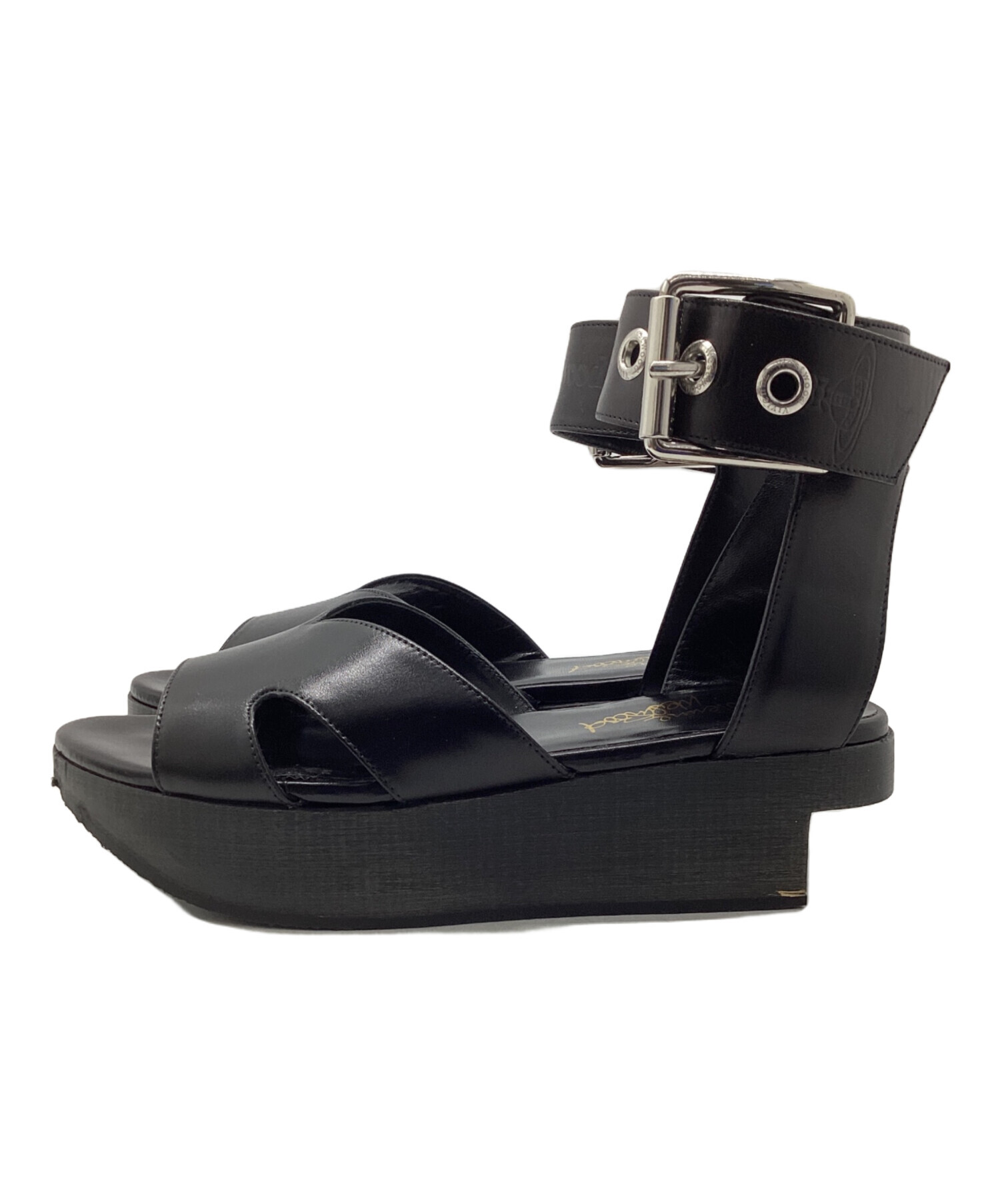 Vivienne Westwood ブラック レースアップサンダル 37 中古・古着通販】Vivienne Westwood (ヴィヴィアンウエストウッド