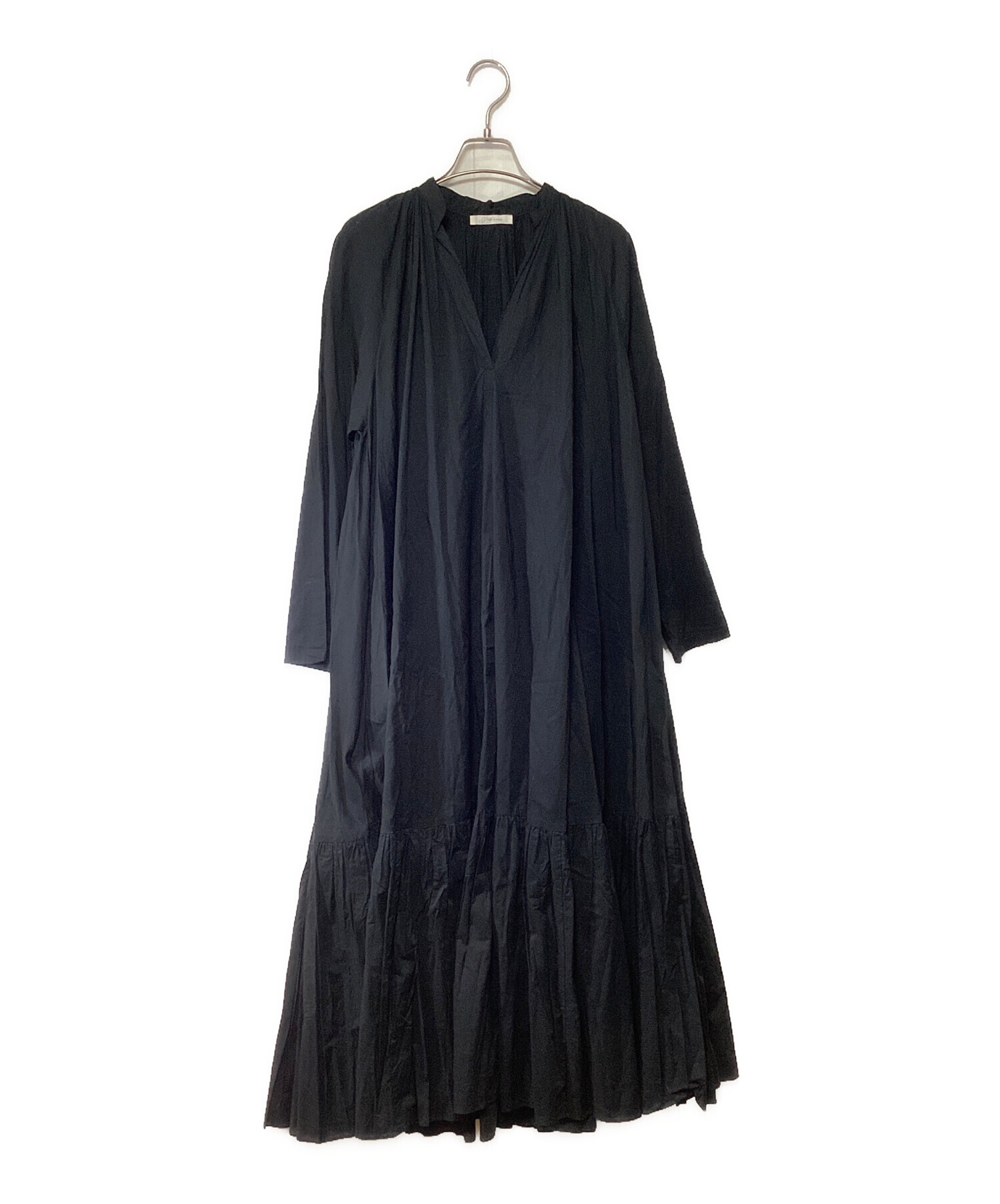 plage プラージュ　ロングワンピース ブラック 中古・古着通販】Plage (プラージュ) 長袖ワンピース ブラック サイズ