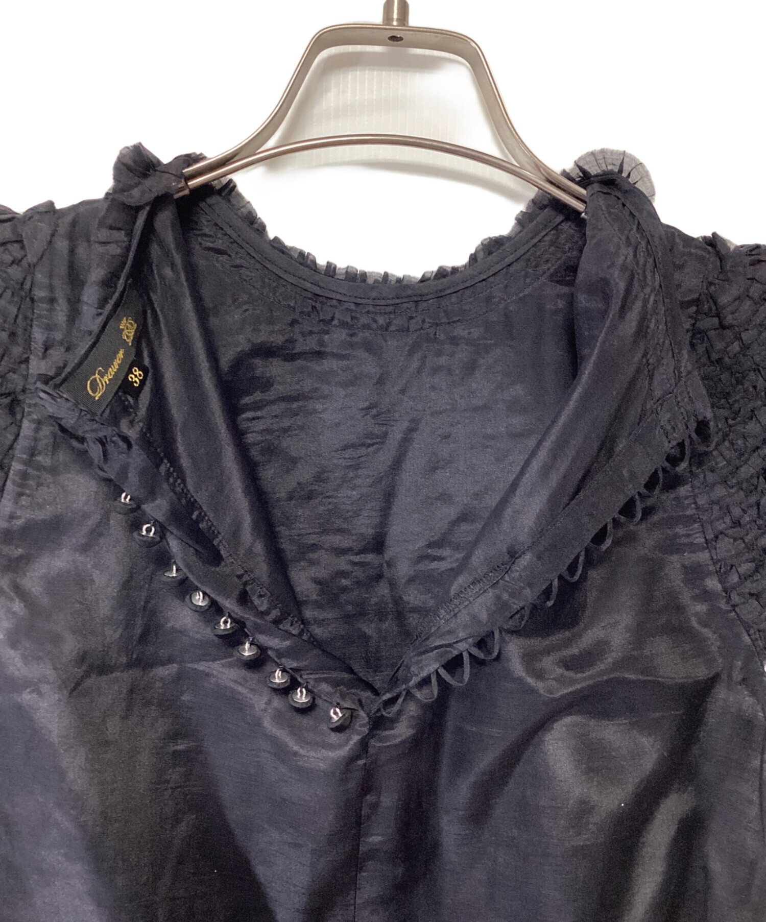 中古・古着通販】DRAWER (ドゥロワー) フリルピンタックブラウス 