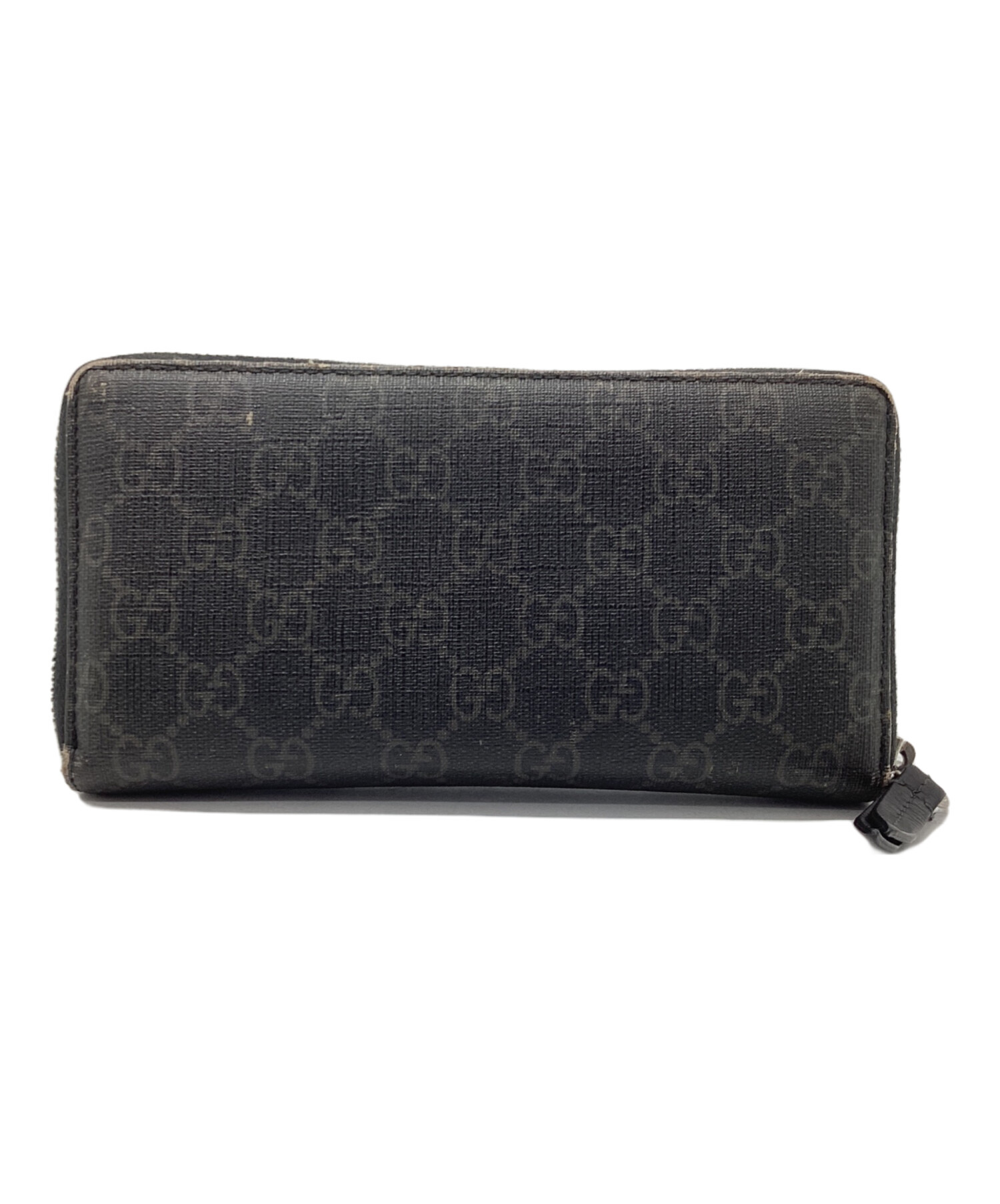GUCCI 長財布 ブラック キャンバス レザー　ヴィンテージ　グッチ　ブランド 中古・古着通販】GUCCI (グッチ) 長財布 ブラック｜ブランド・古着通販