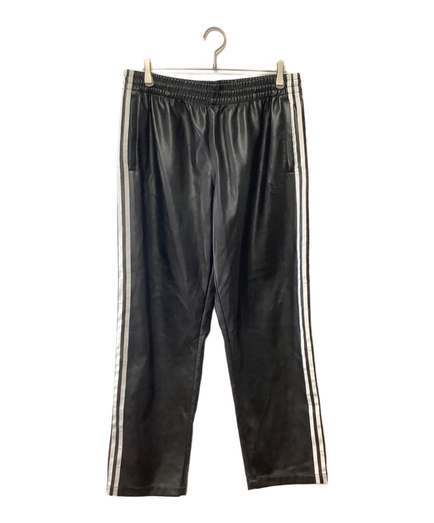 中古・古着通販】adidas (アディダス) ワイドレザーパンツ ブラック