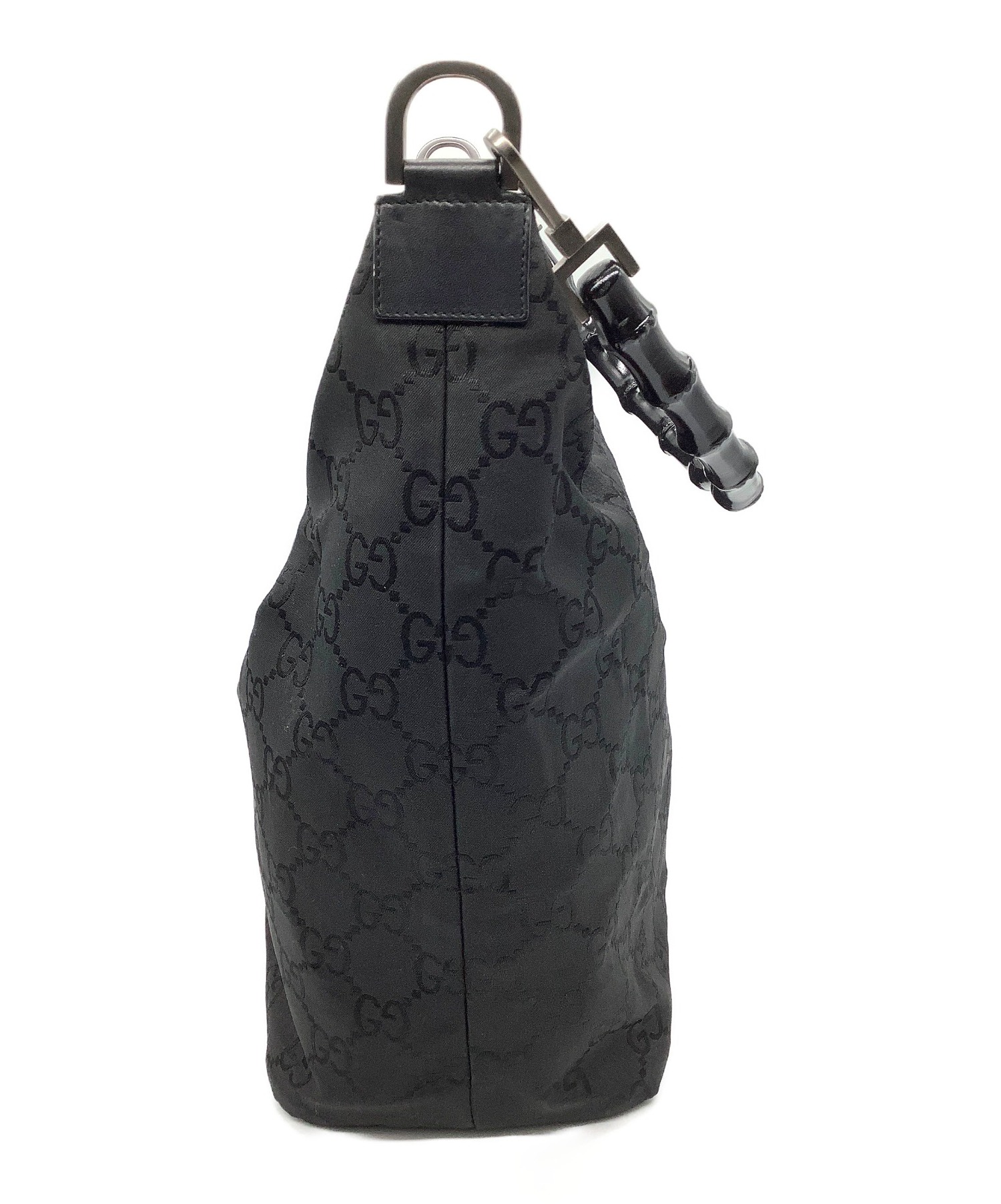 中古・古着通販】GUCCI (グッチ) バンブーショルダーバッグ ブラック
