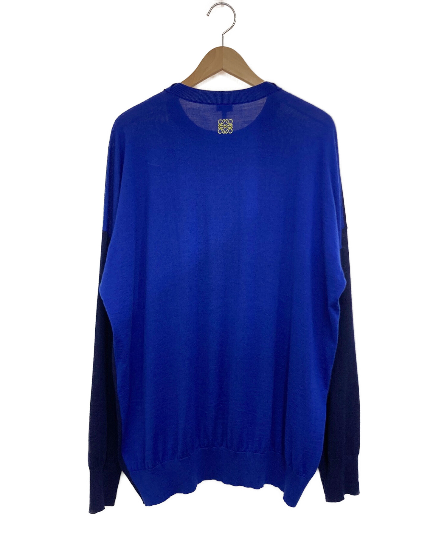 LOEWE ロエベ アナグラム刺繍ツートンウールニットセーター H3109240CO