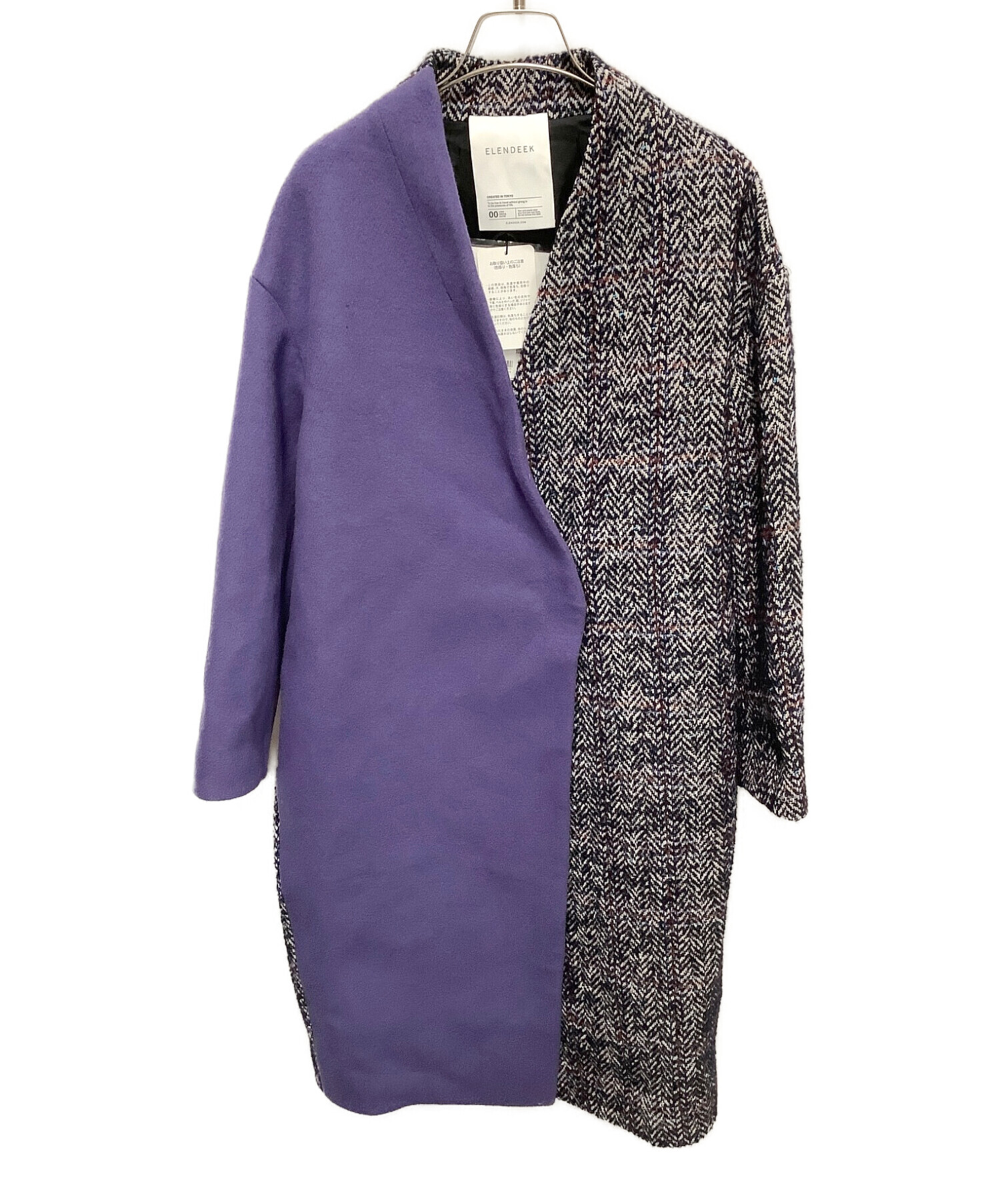 中古・古着通販】ELENDEEK (エレンディーク) ツイードコート パープル