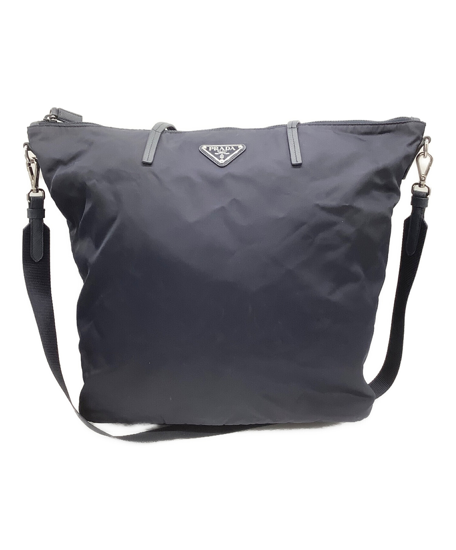 中古・古着通販】PRADA (プラダ) 2WAYナイロントートバッグ ネイビー  