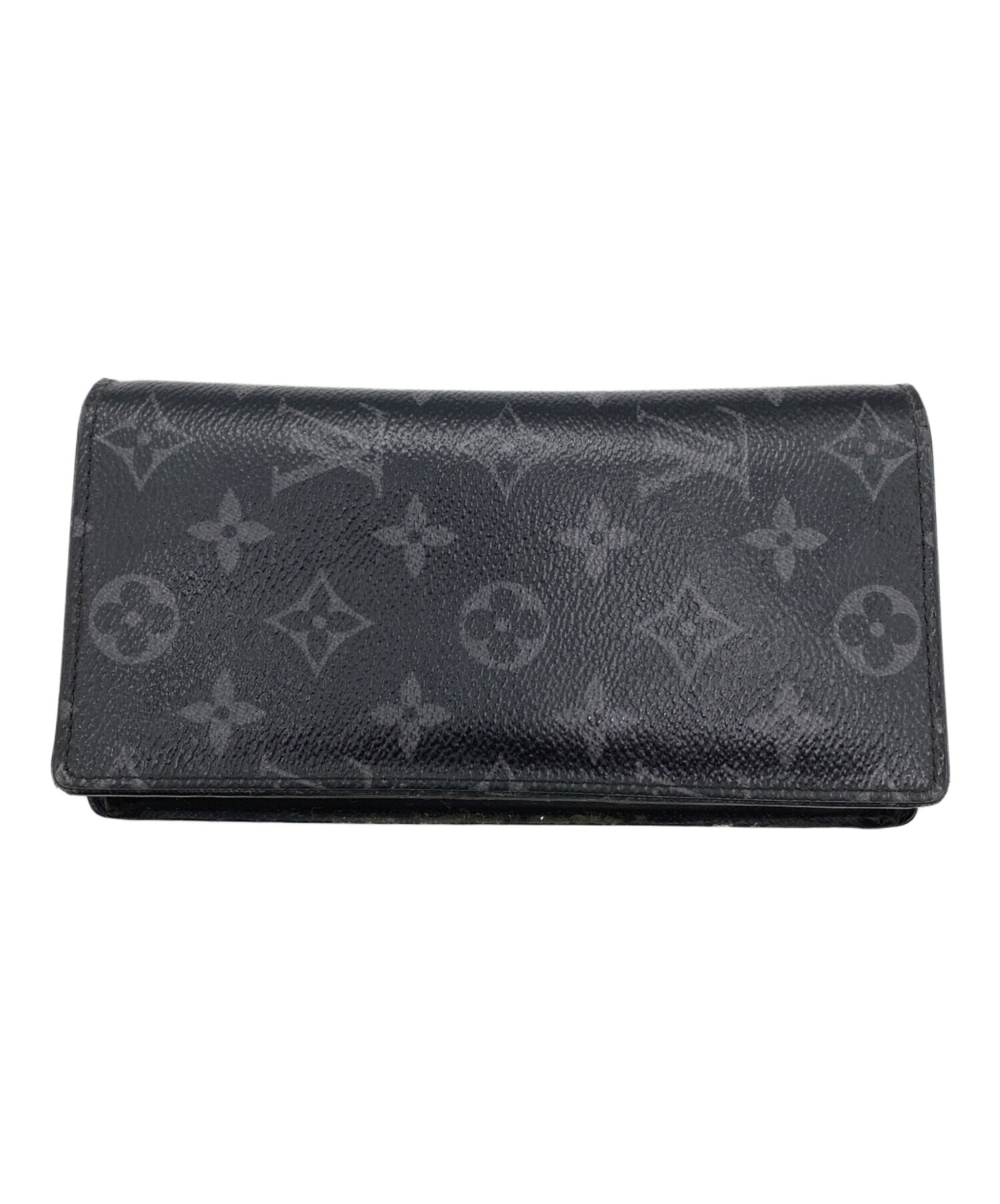 Louis Vuitton 並行品中古品レザー ブラック 長財布 中古・古着通販