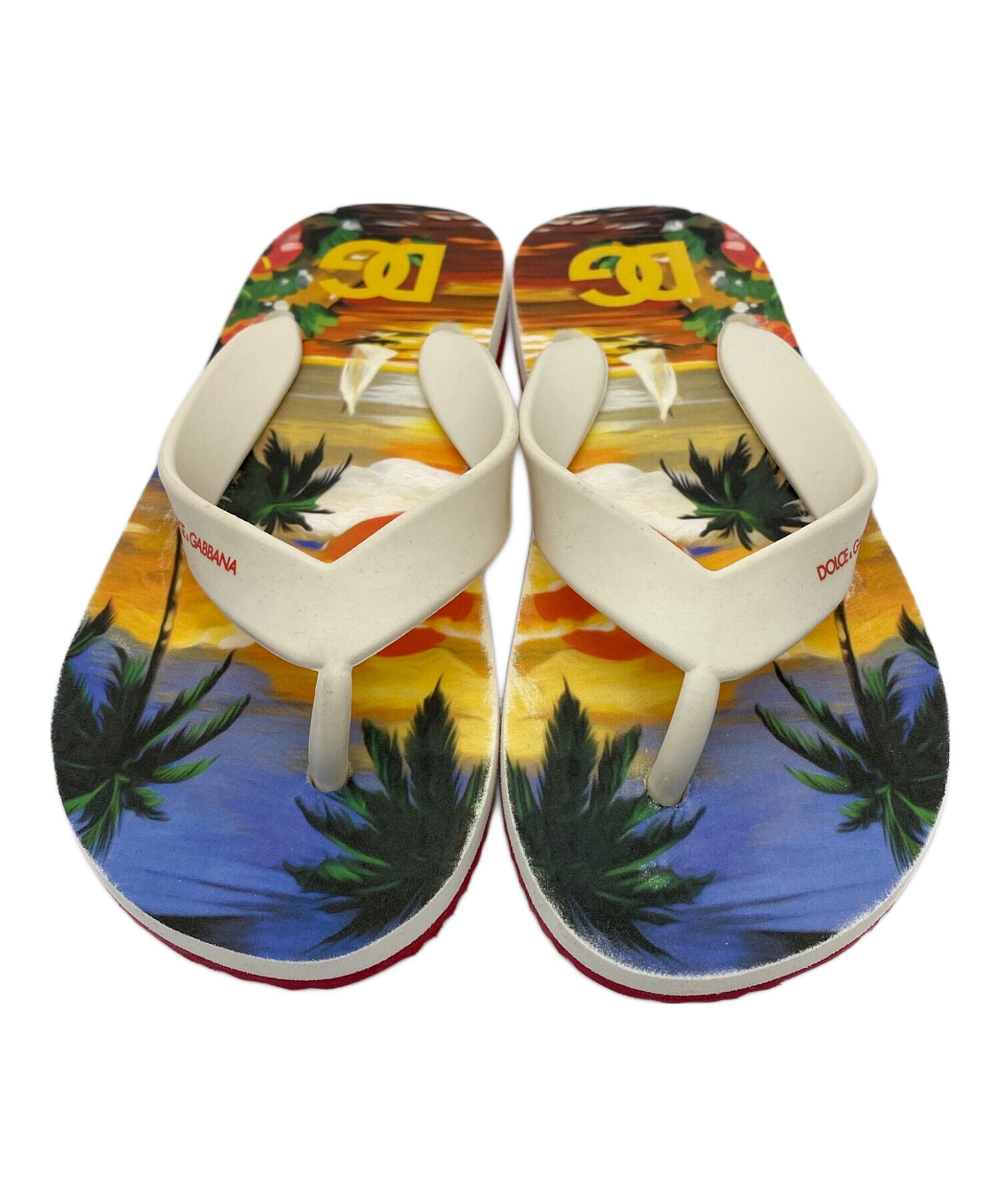 D＆G ドルチェ＆ガッバーナ マルチカラー ウッドソールサンダル 中古・古着通販】DOLCE & GABBANA (ドルチェ＆ガッバーナ) ビーチ