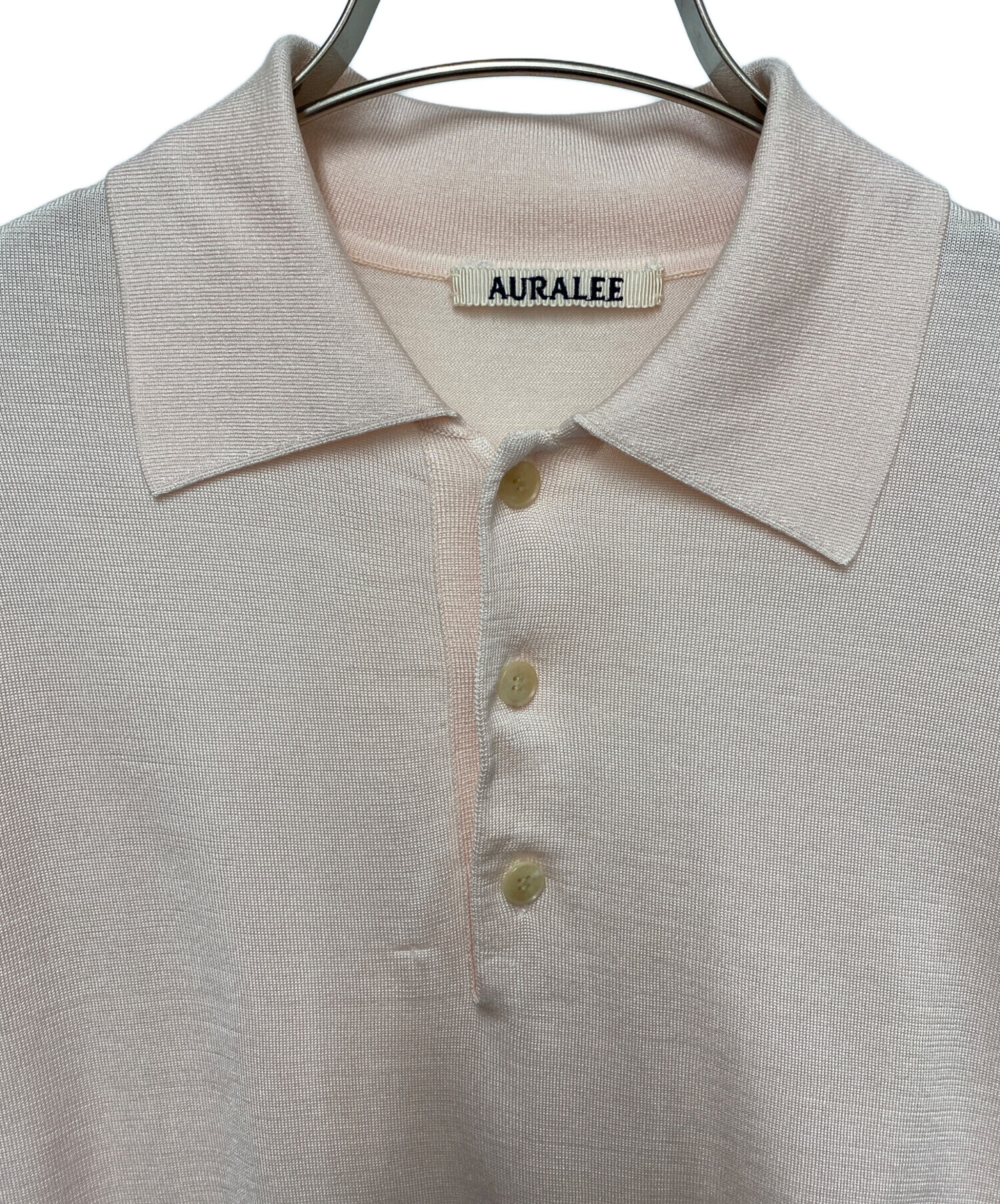 【美品】AURALEE オーラリー コットン ニットポロ ポロシャツ 半袖 0 美品】AURALEE オーラリー コットン ニットポロ ポロシャツ 半袖 0