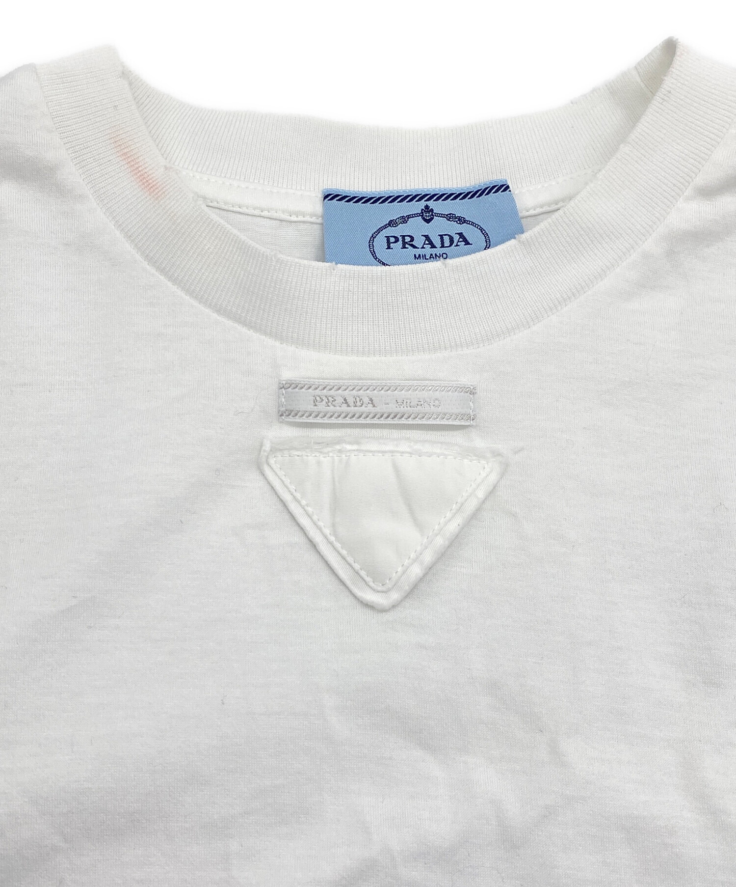 中古・古着通販】PRADA (プラダ) ノースリーブカットソー ホワイト 